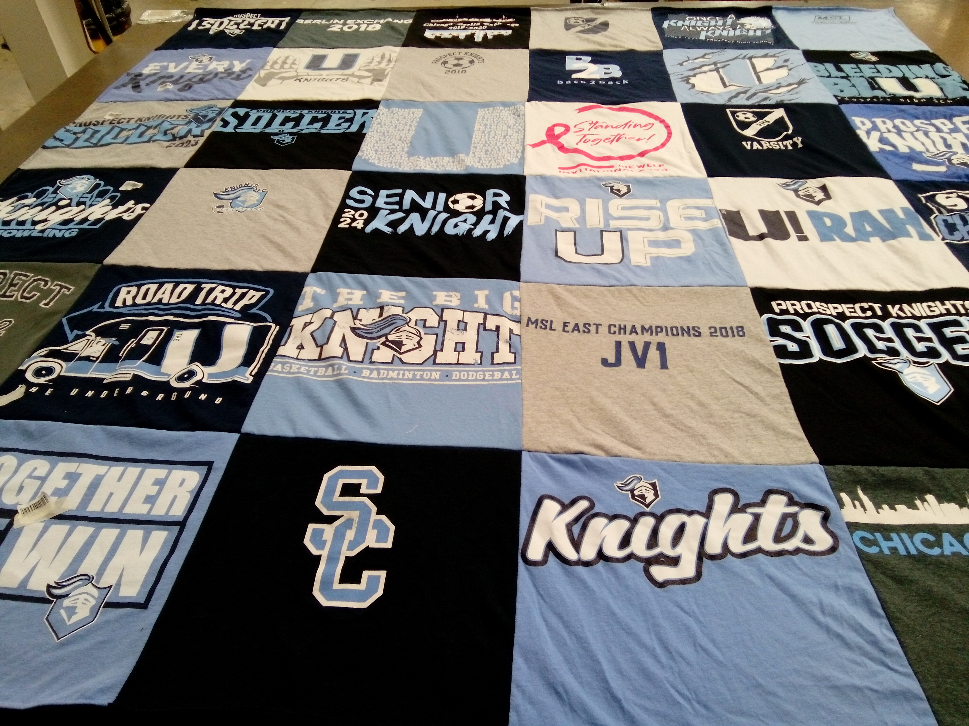 T-shirt quilt featuring prospect knights by Jonathon from IL