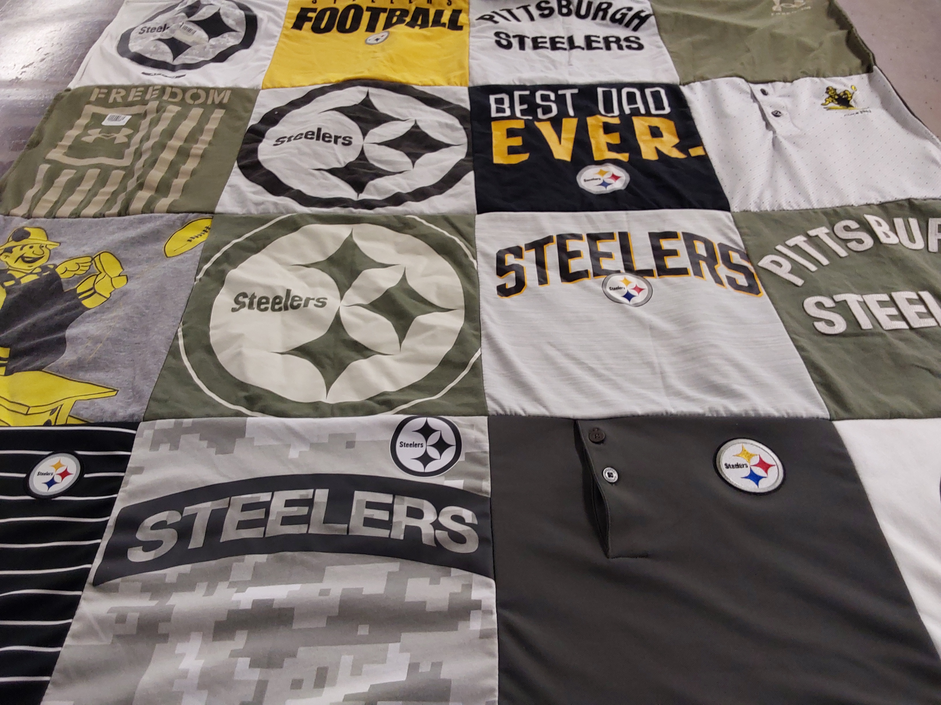 T-shirt quilt featuring pittsburgh steelers by Lauren from FL