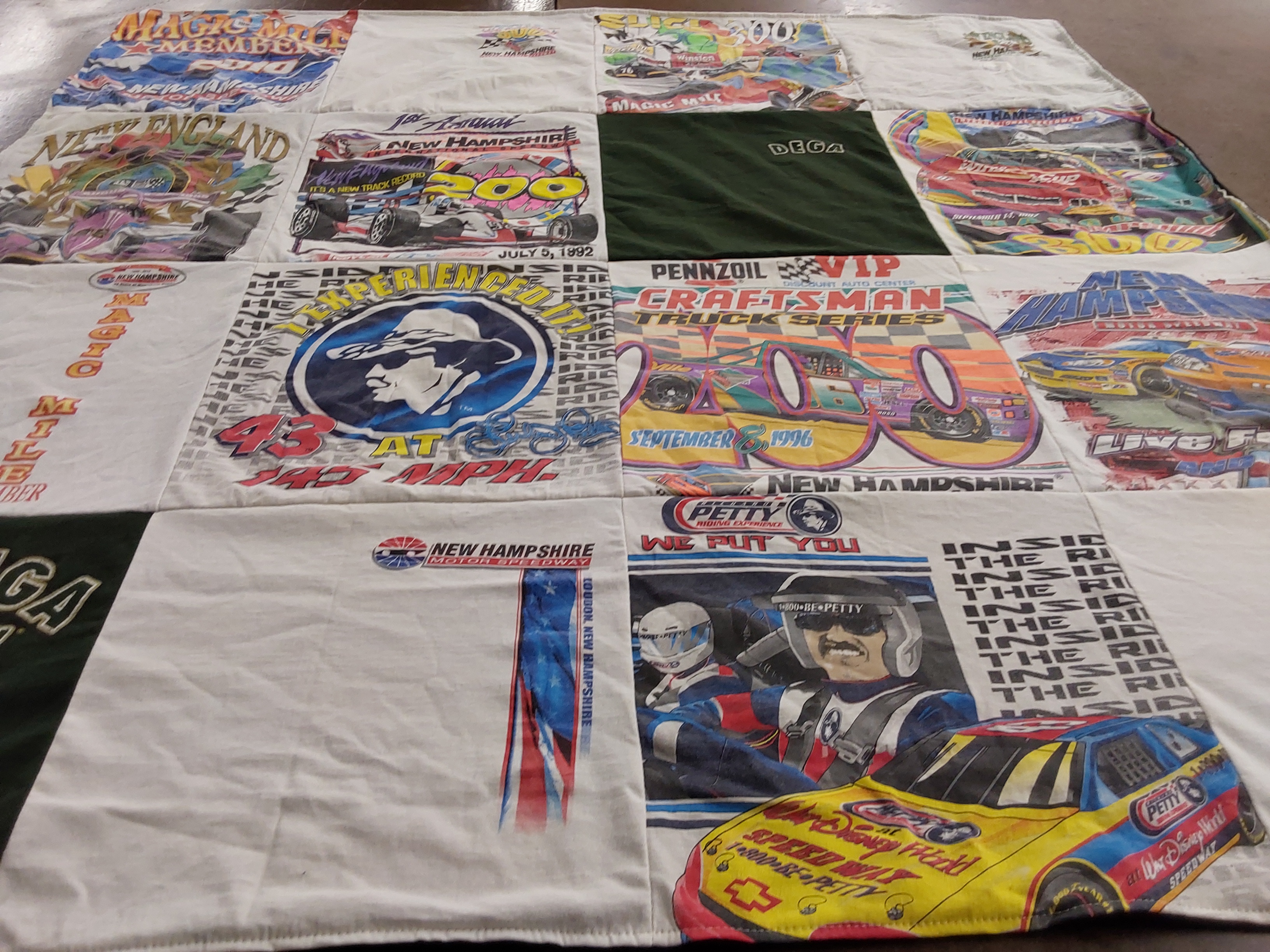 T-shirt quilt featuring petty racing team by Melisa from NH
