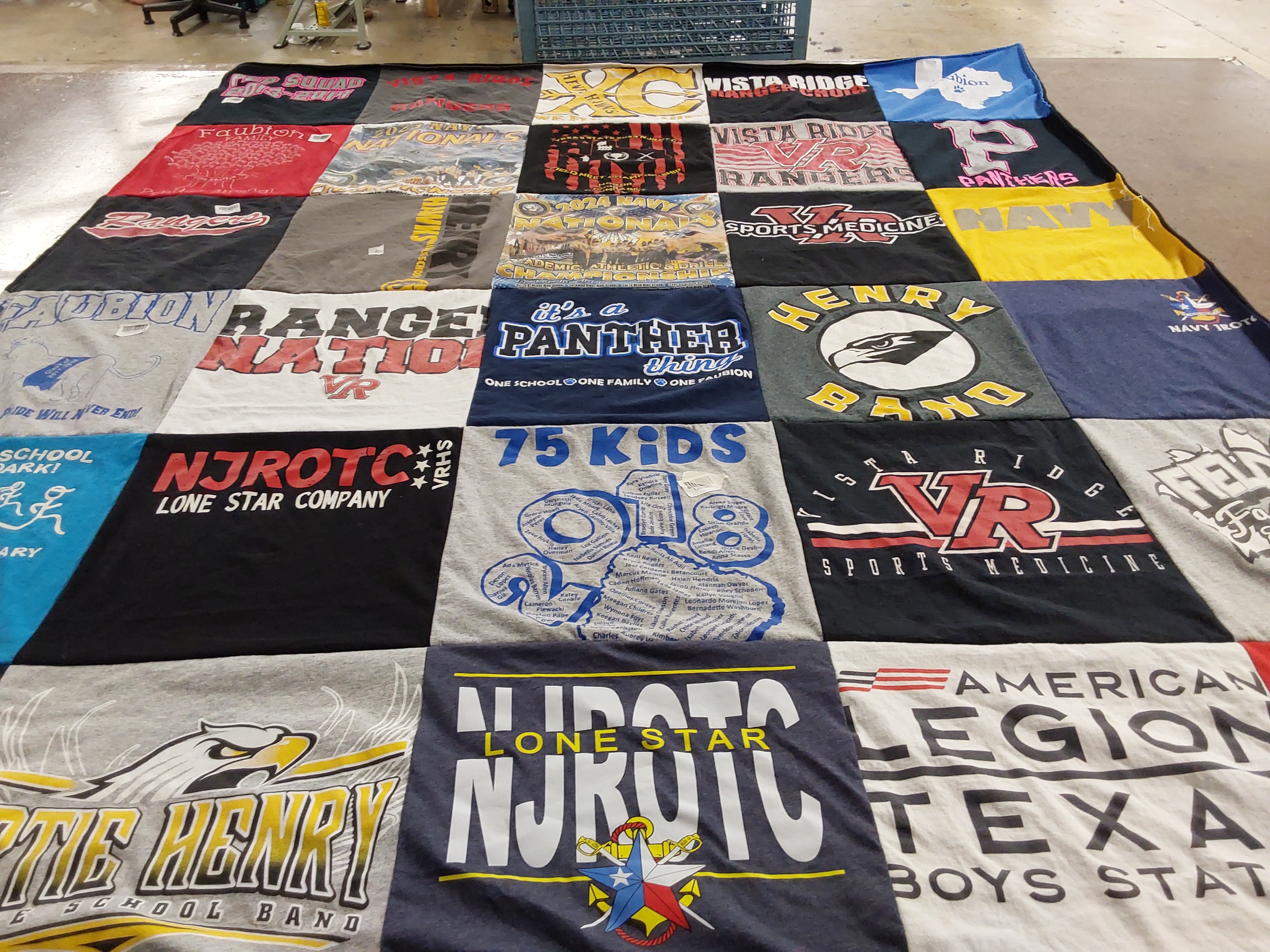 T-shirt quilt featuring vista ridge high school band by jessica from TX