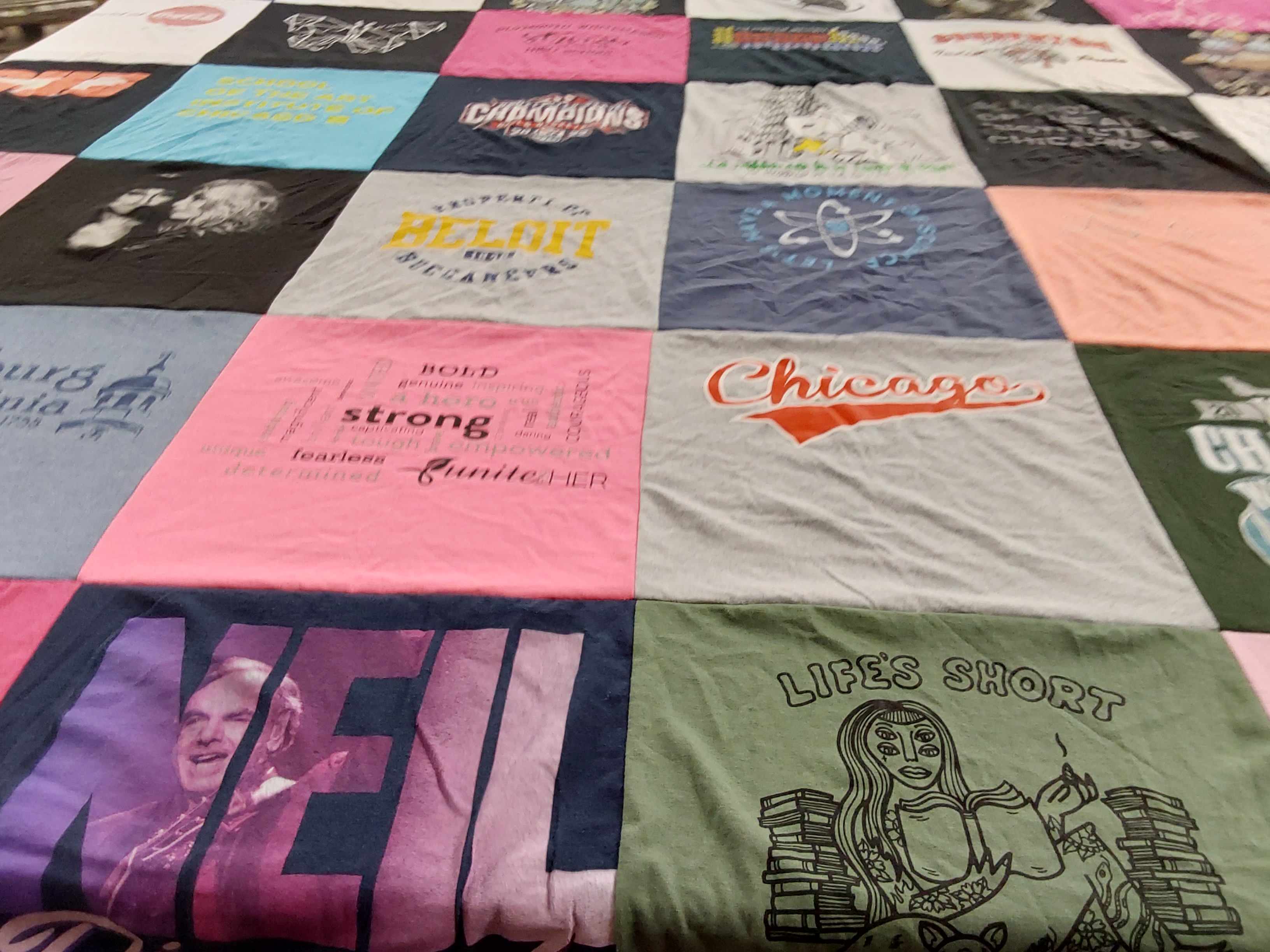 T-shirt quilt from beloit college by Susan from PA
