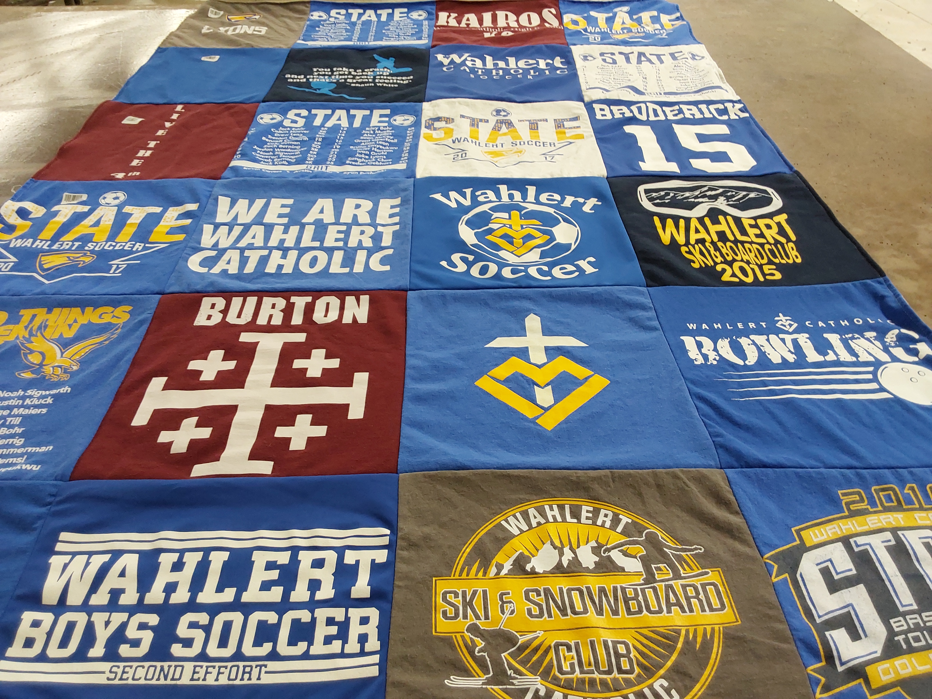 T-shirt quilt featuring wahlert boys soccer by Wendy from IA