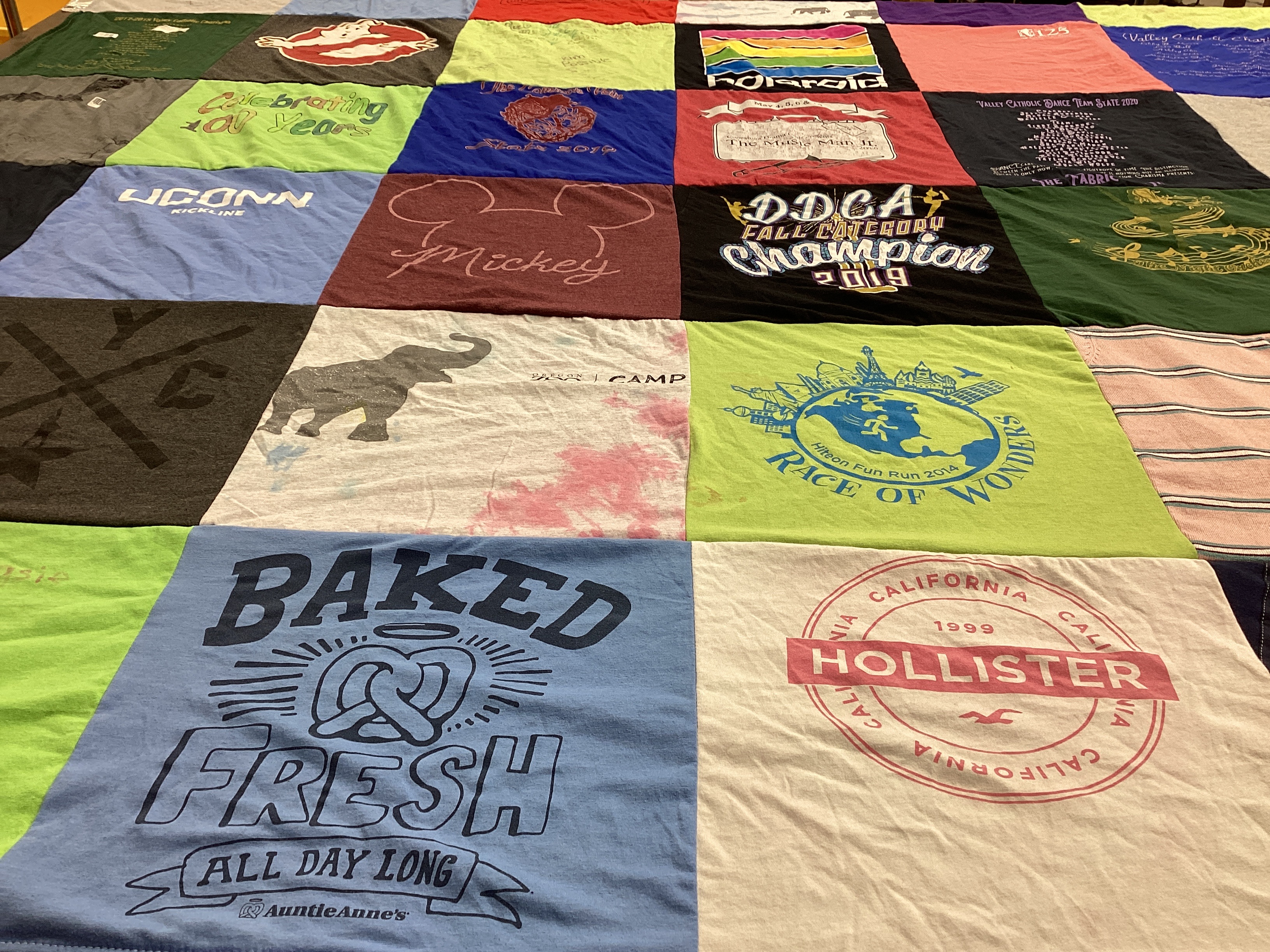 T-shirt quilt from university of connecticut by Kim from OR
