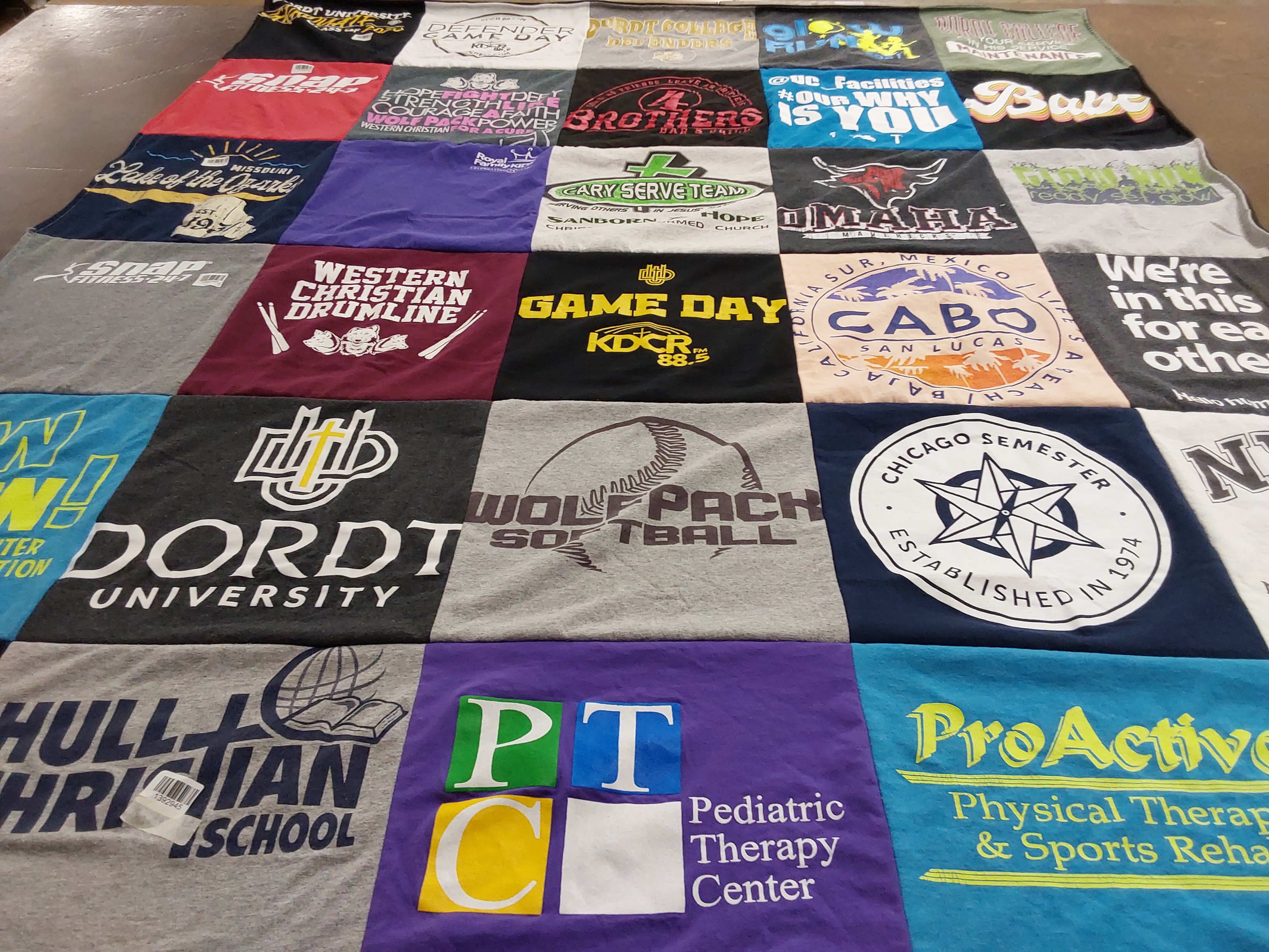 T-shirt quilt featuring wolf pack softball by Kiana from SD