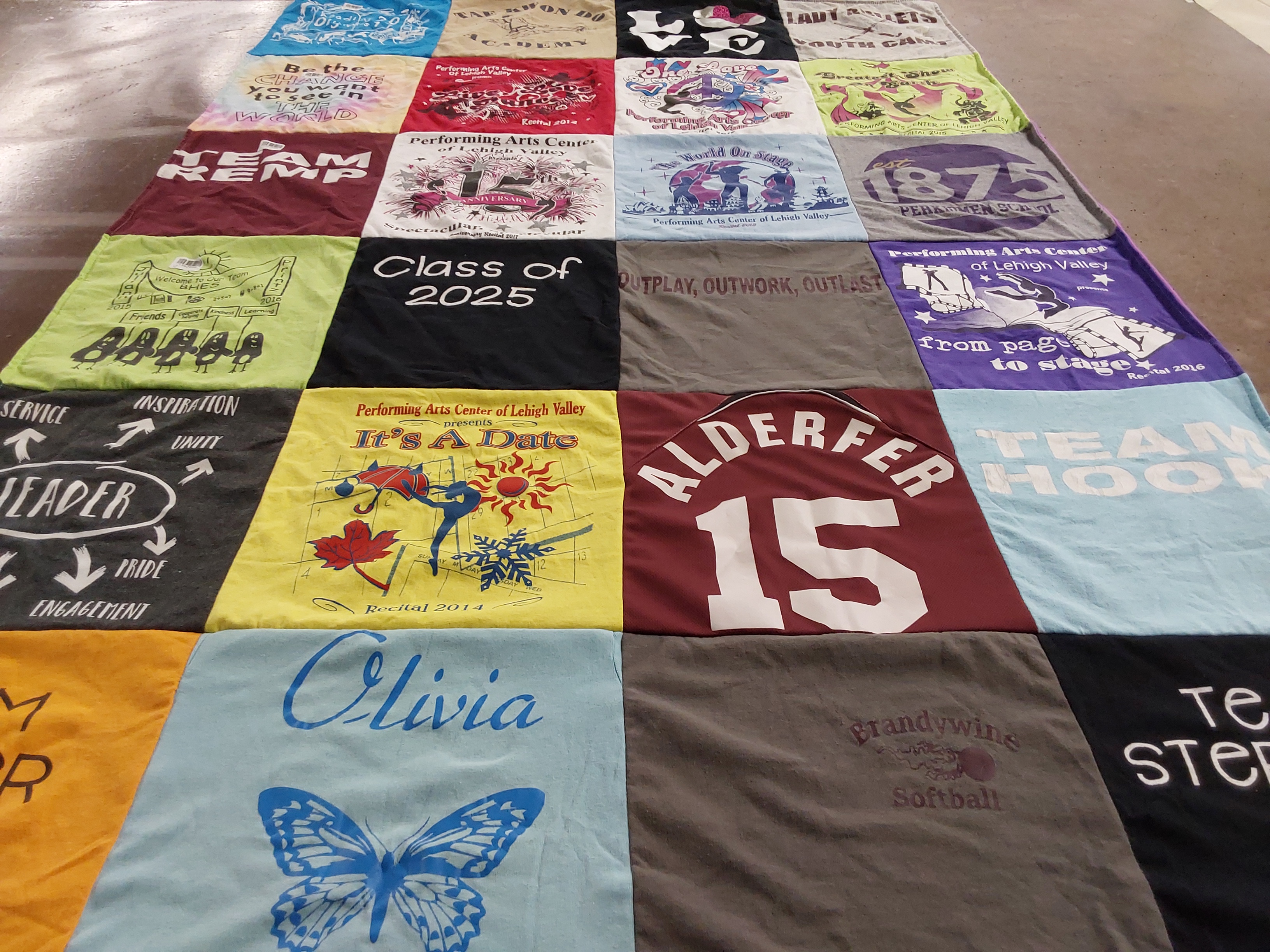 T-shirt quilt from brandywine college by Justine from PA