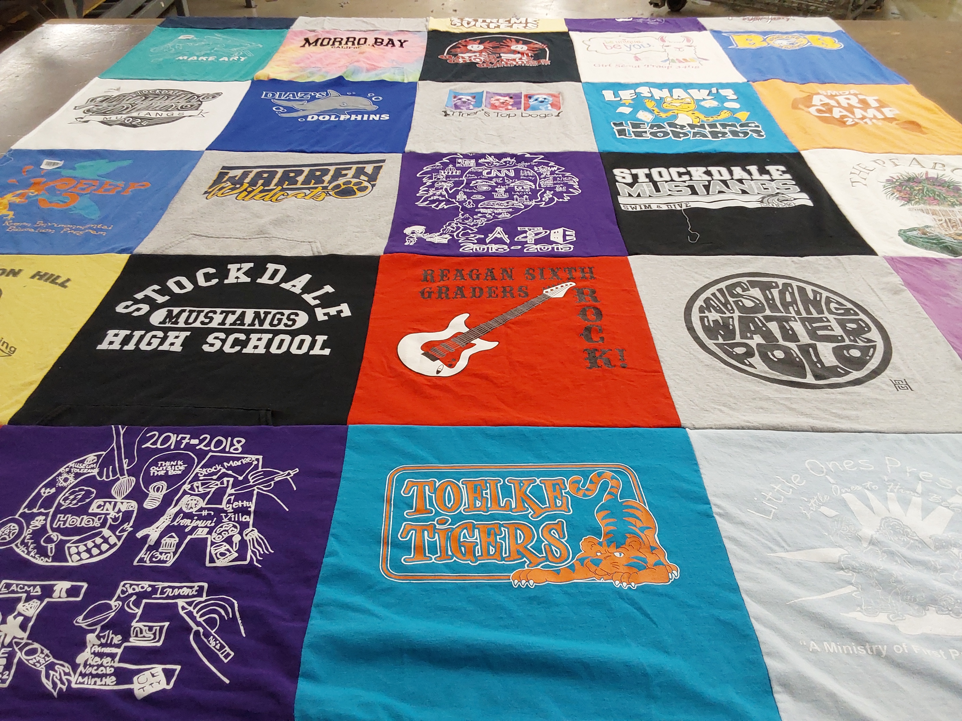 T-shirt quilt featuring mustangs water polo, wildcats by Kimberly from CA