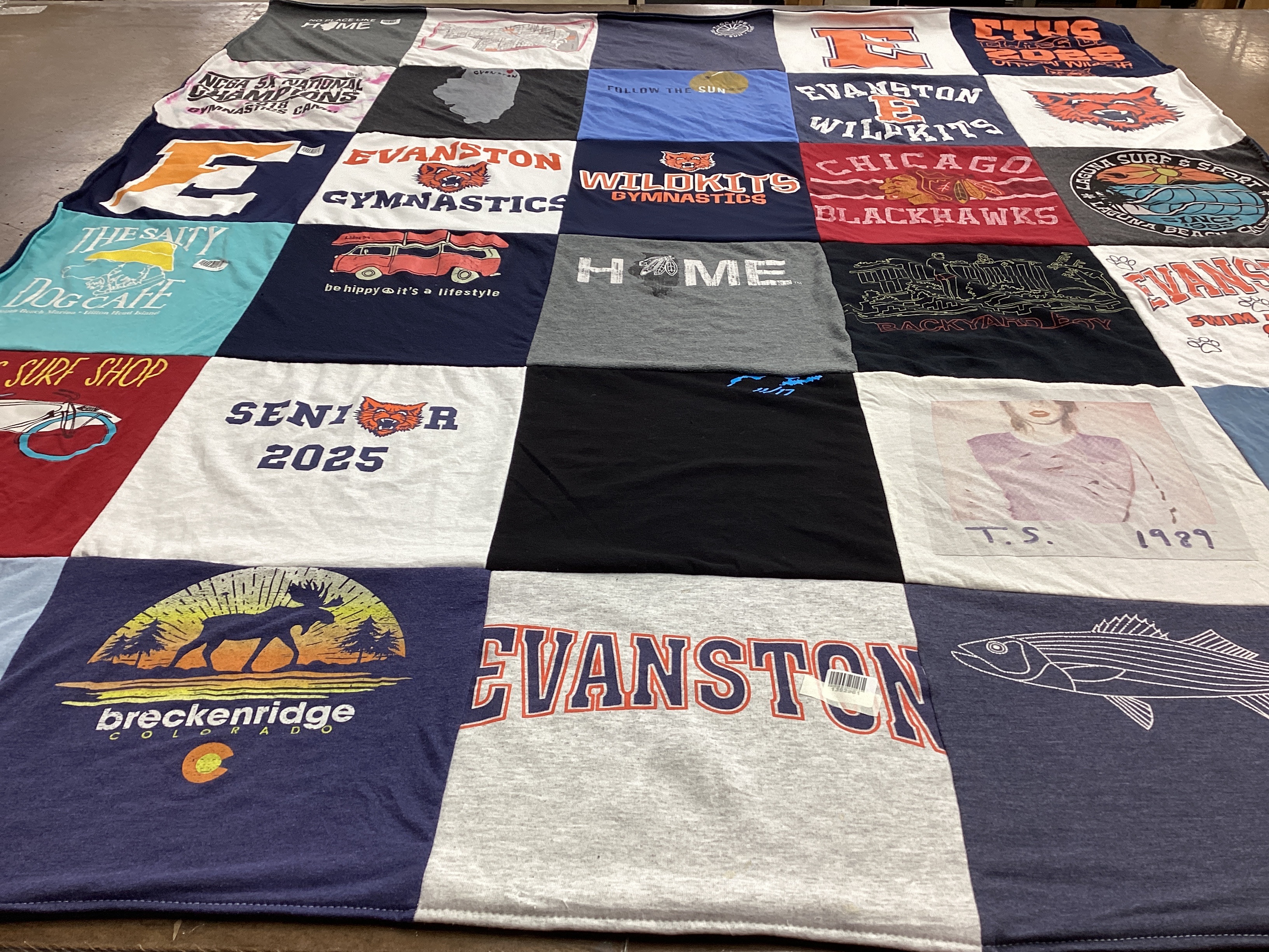 T-shirt quilt featuring evanston wilkits gymnastics by nicole from IL