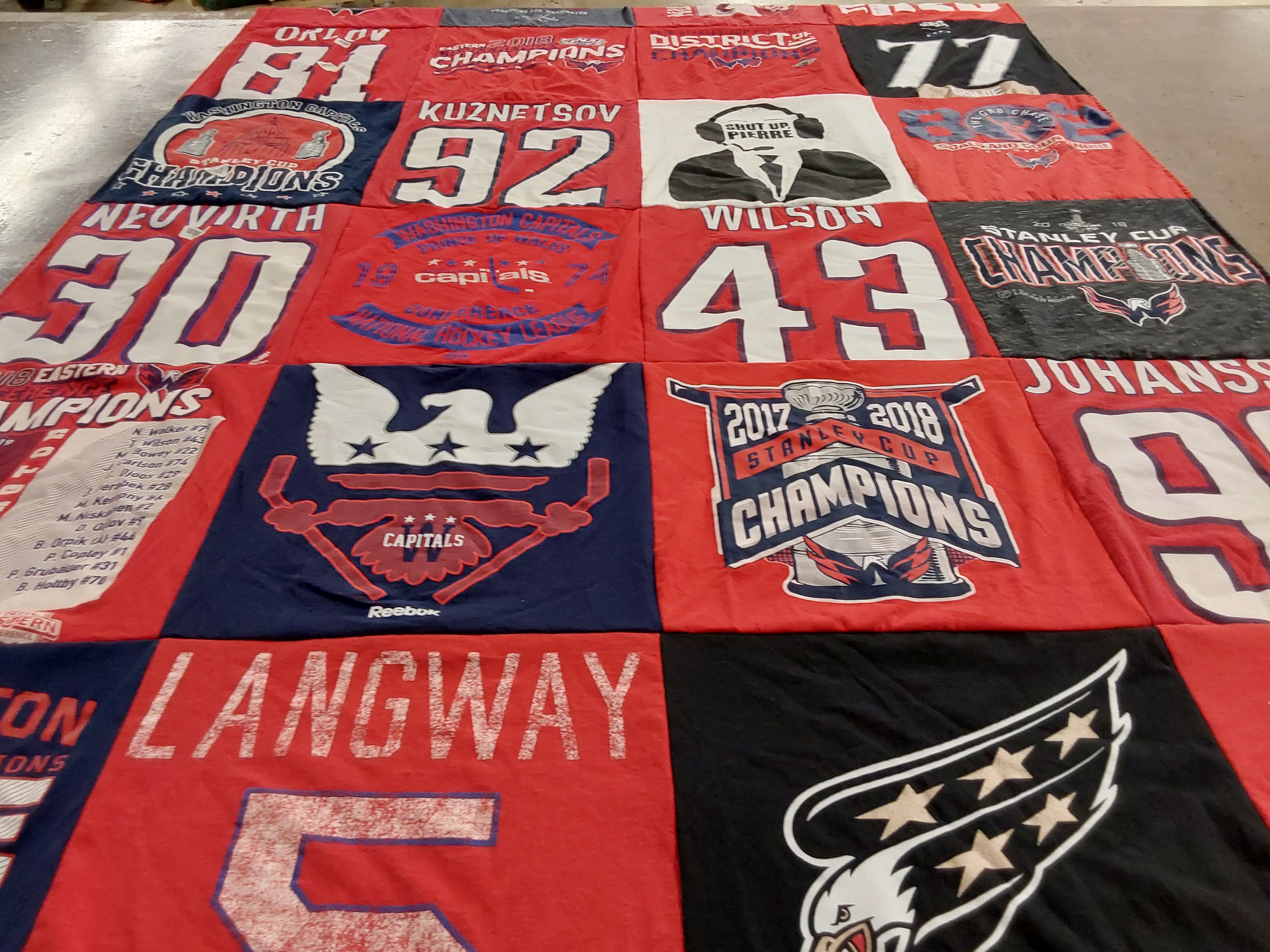 T-shirt quilt featuring washington capitals by Ashley from MD