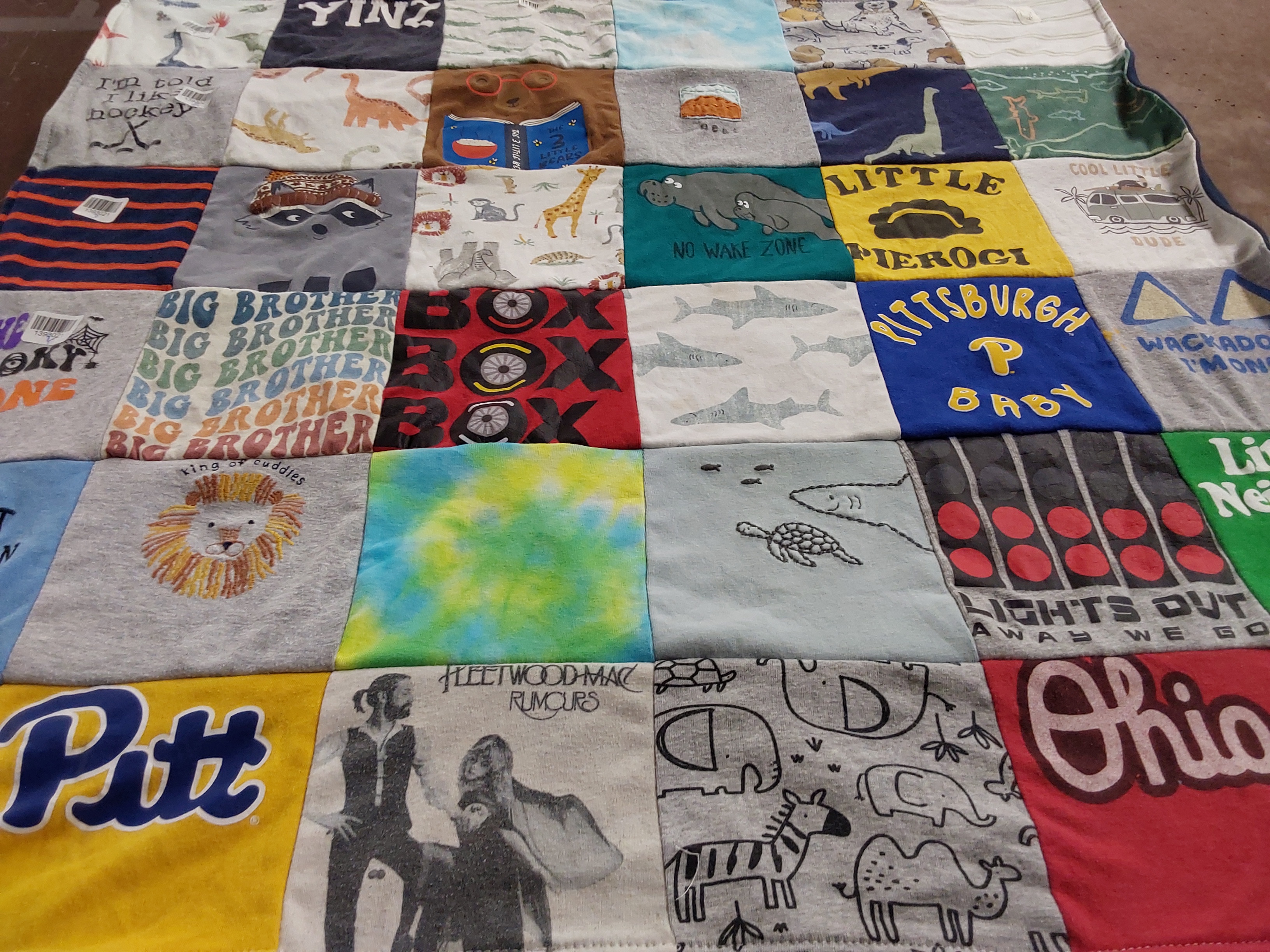 T-shirt quilt from university of pittsburgh by Kelsey from OH