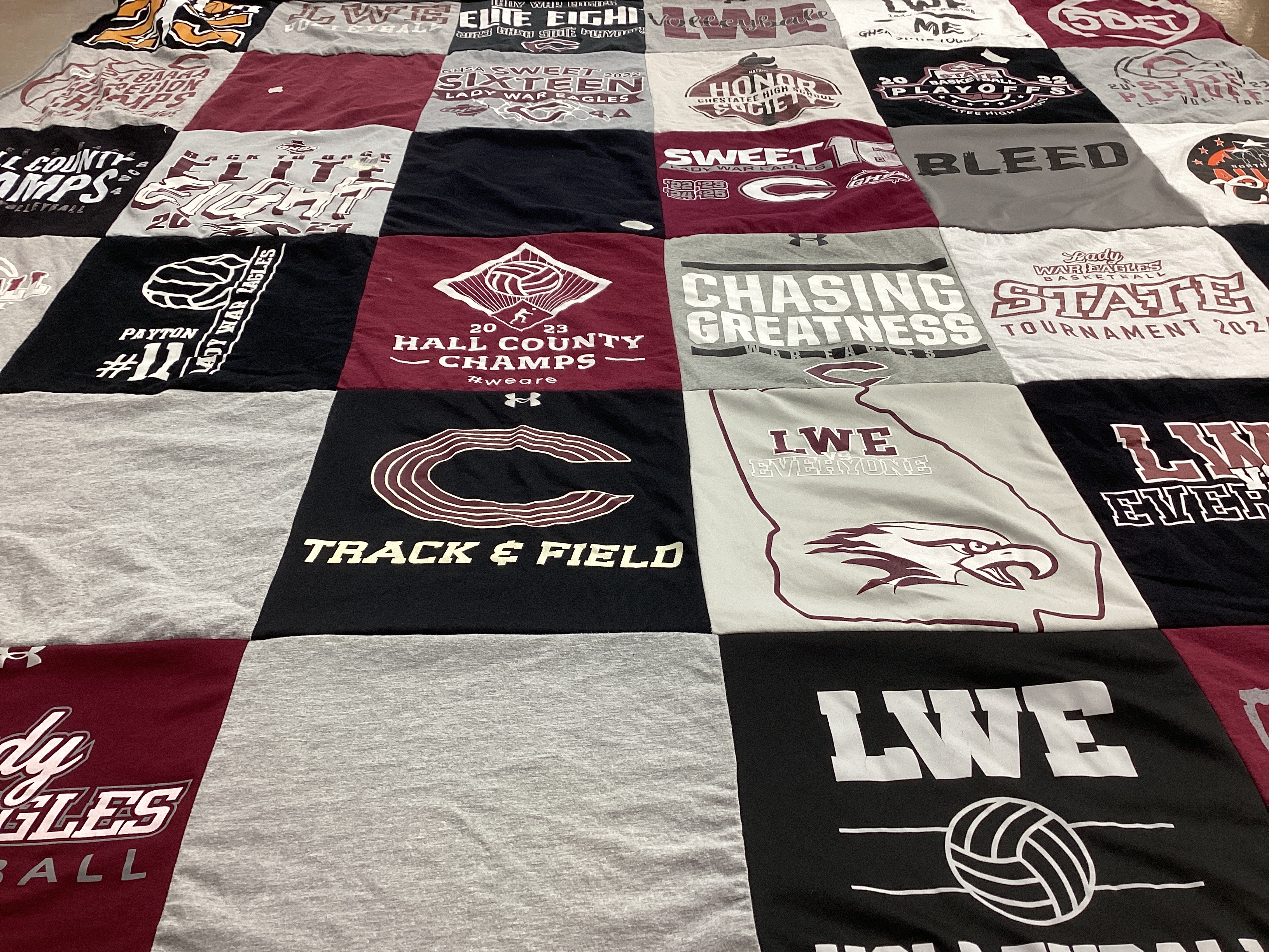 T-shirt quilt featuring hall county eagles football by Corrie from GA