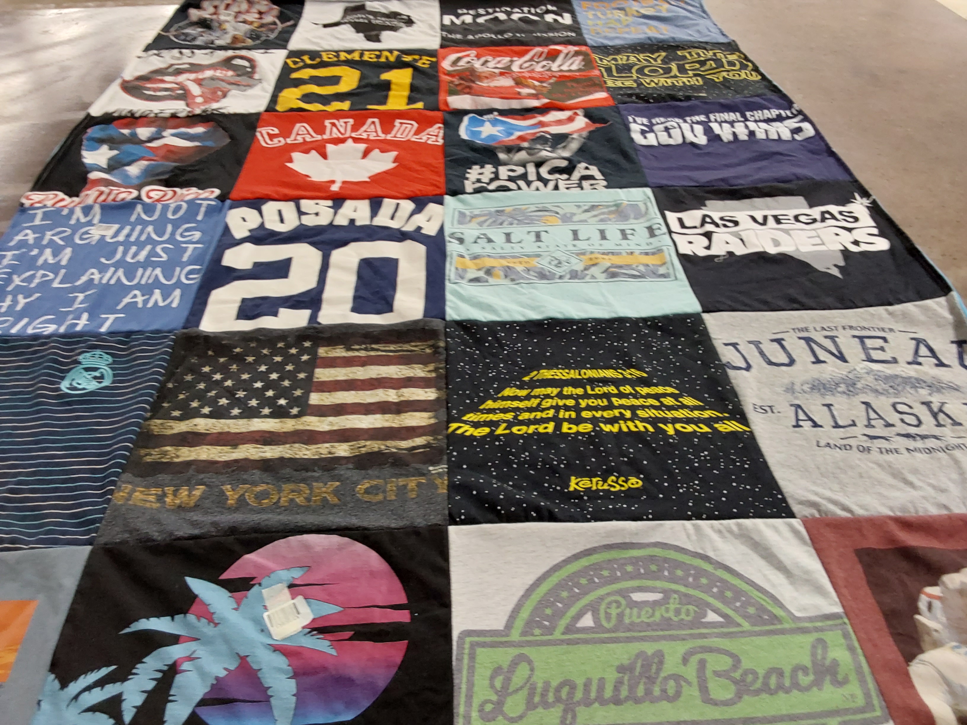 T-shirt quilt featuring las vegas raiders by Martha from NC