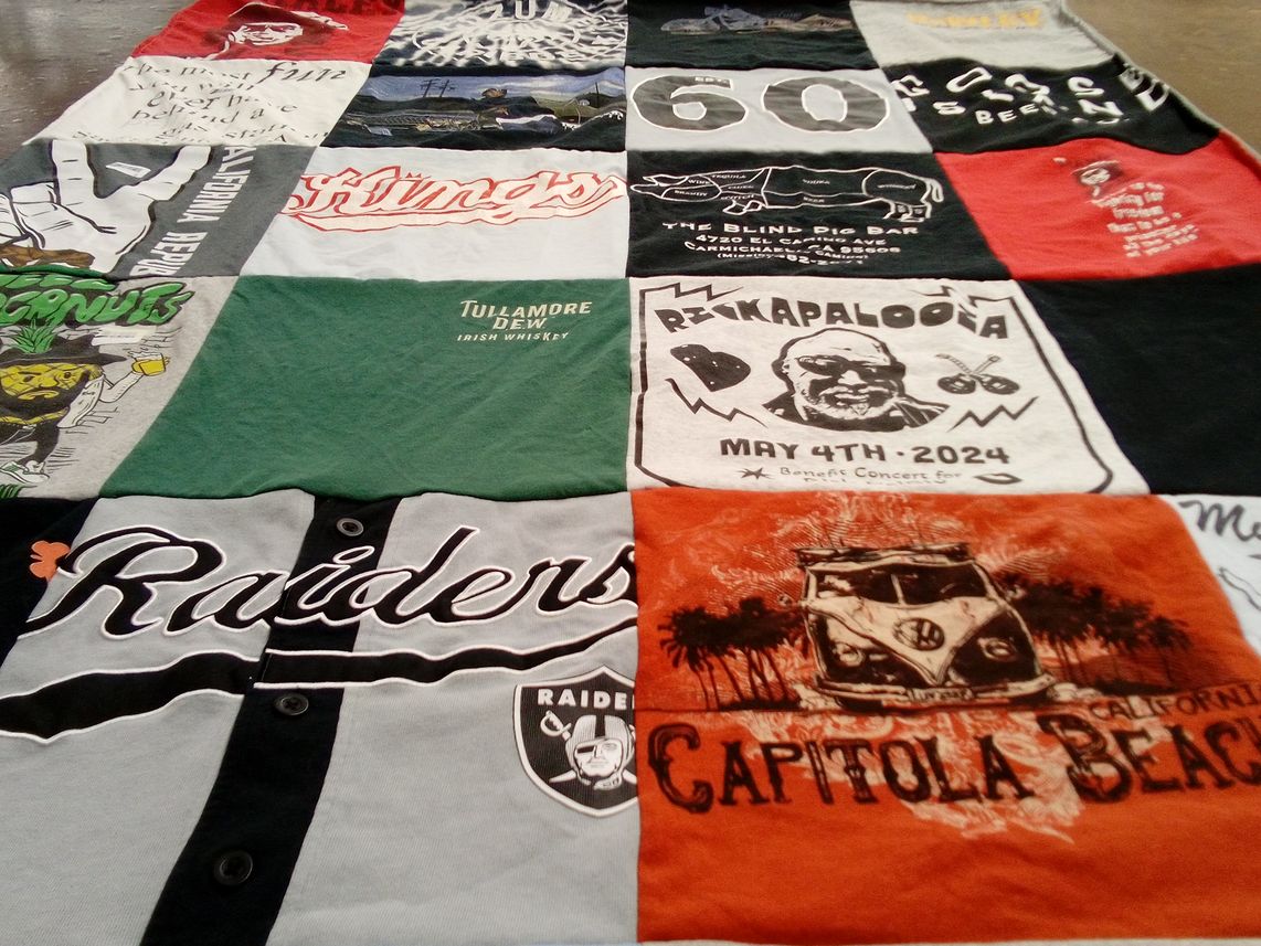 T-shirt quilt featuring las vegas raiders by Erica from VA