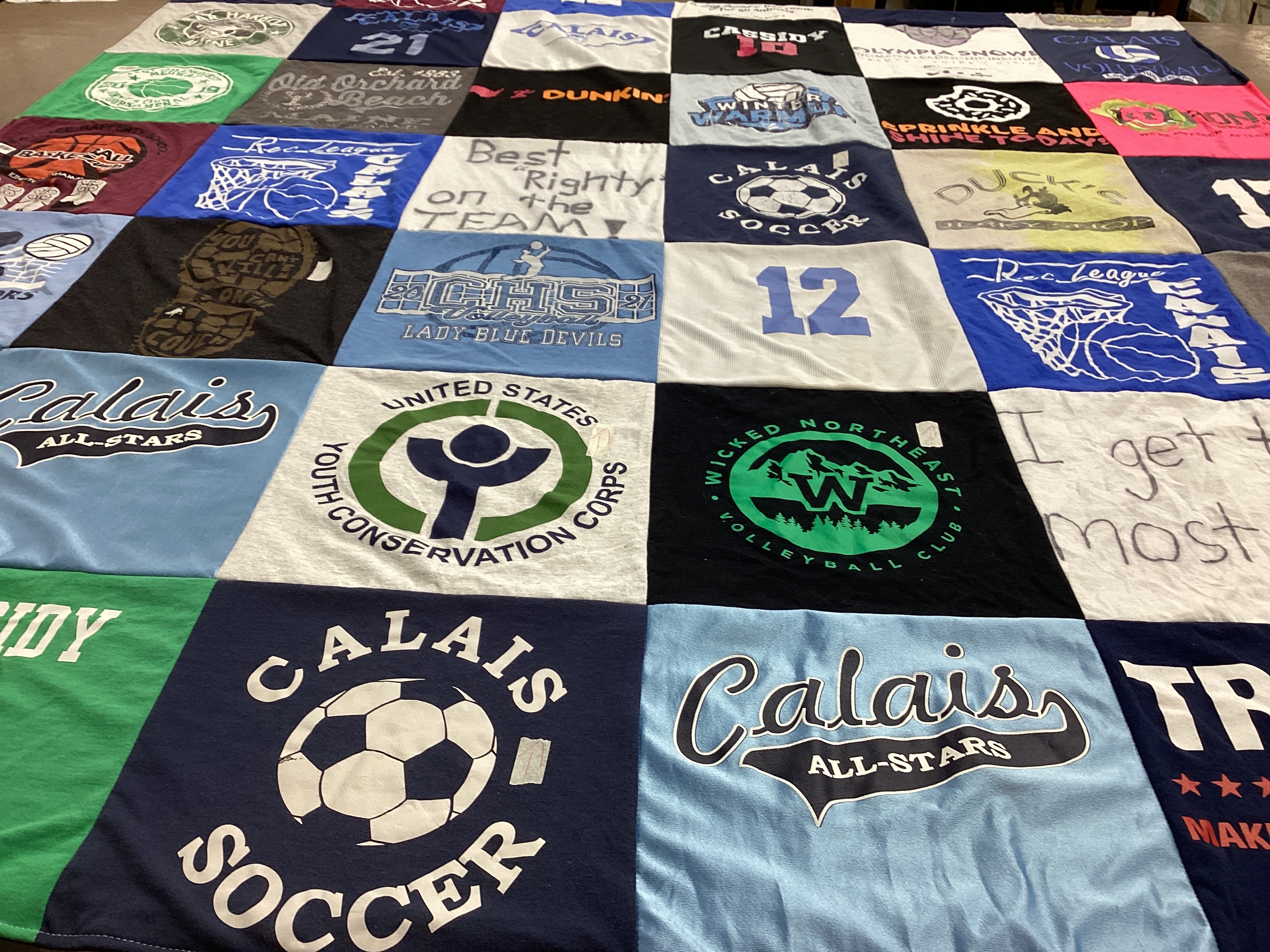 T-shirt quilt featuring calais all-stars soccer by Jessie from ME