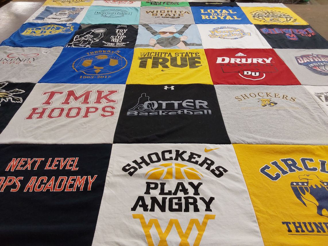 T-shirt quilt featuring wichita state shockers by Gwen from KS