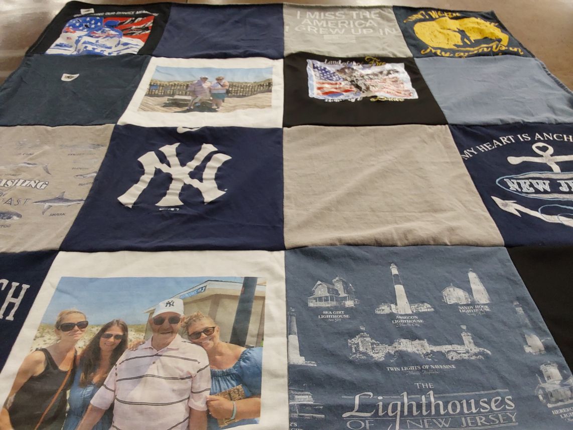 T-shirt quilt featuring new york yankees by Lori Ann from NJ