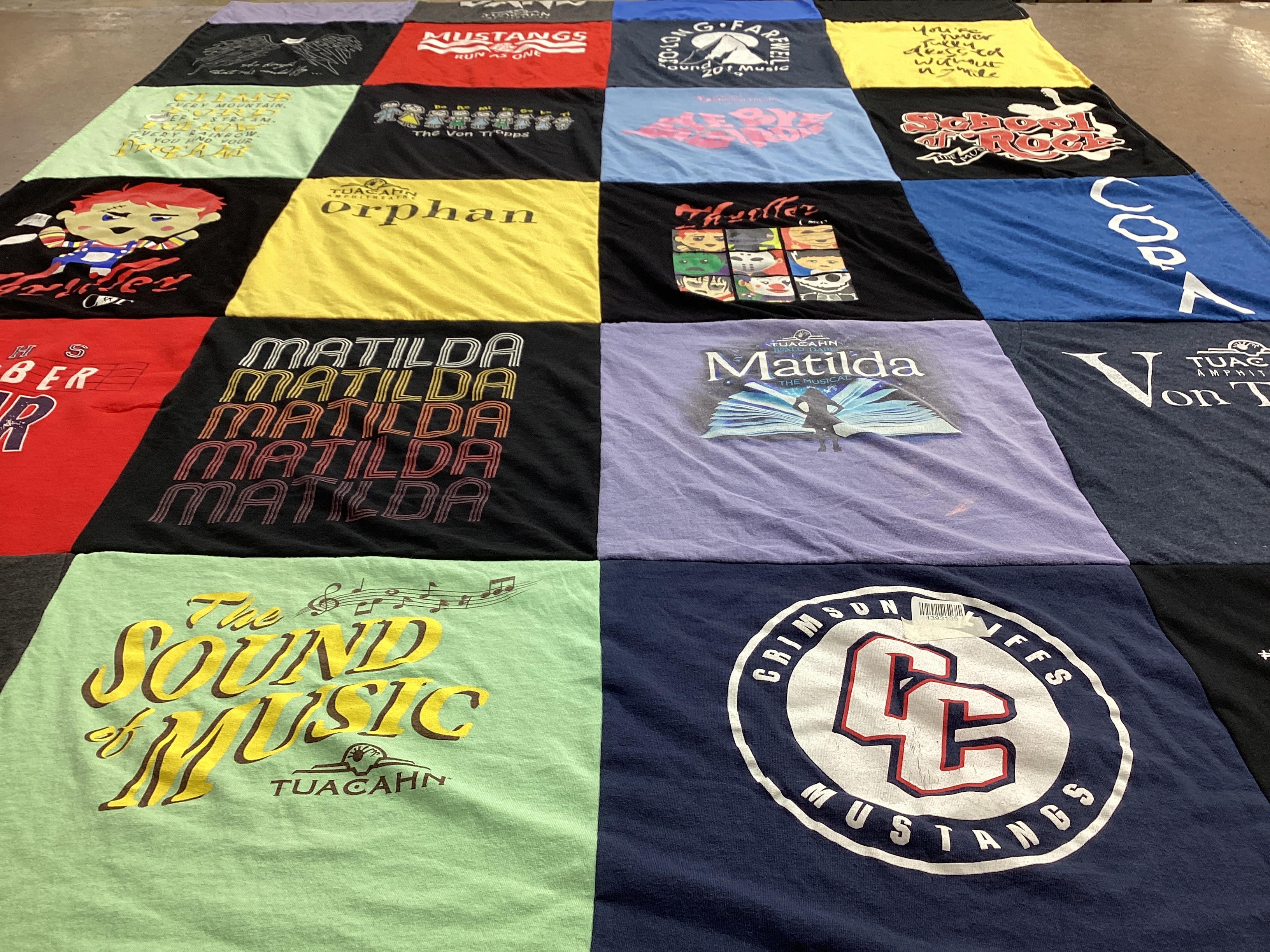 T-shirt quilt featuring crimson cliffs mustangs by Ruby from UT