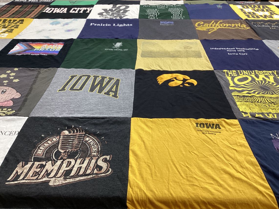 T-shirt quilt featuring iowa hawkeyes by Orion from IA