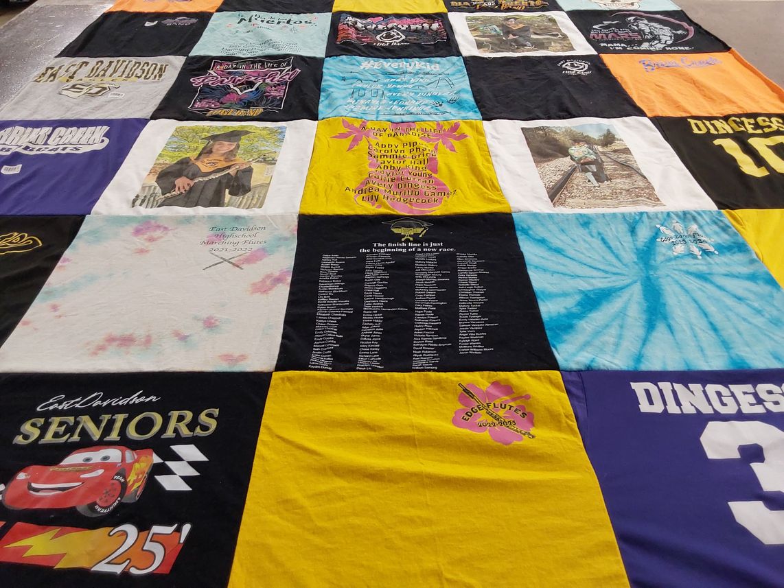T-shirt quilt from east davidson high school by Kelly from NC