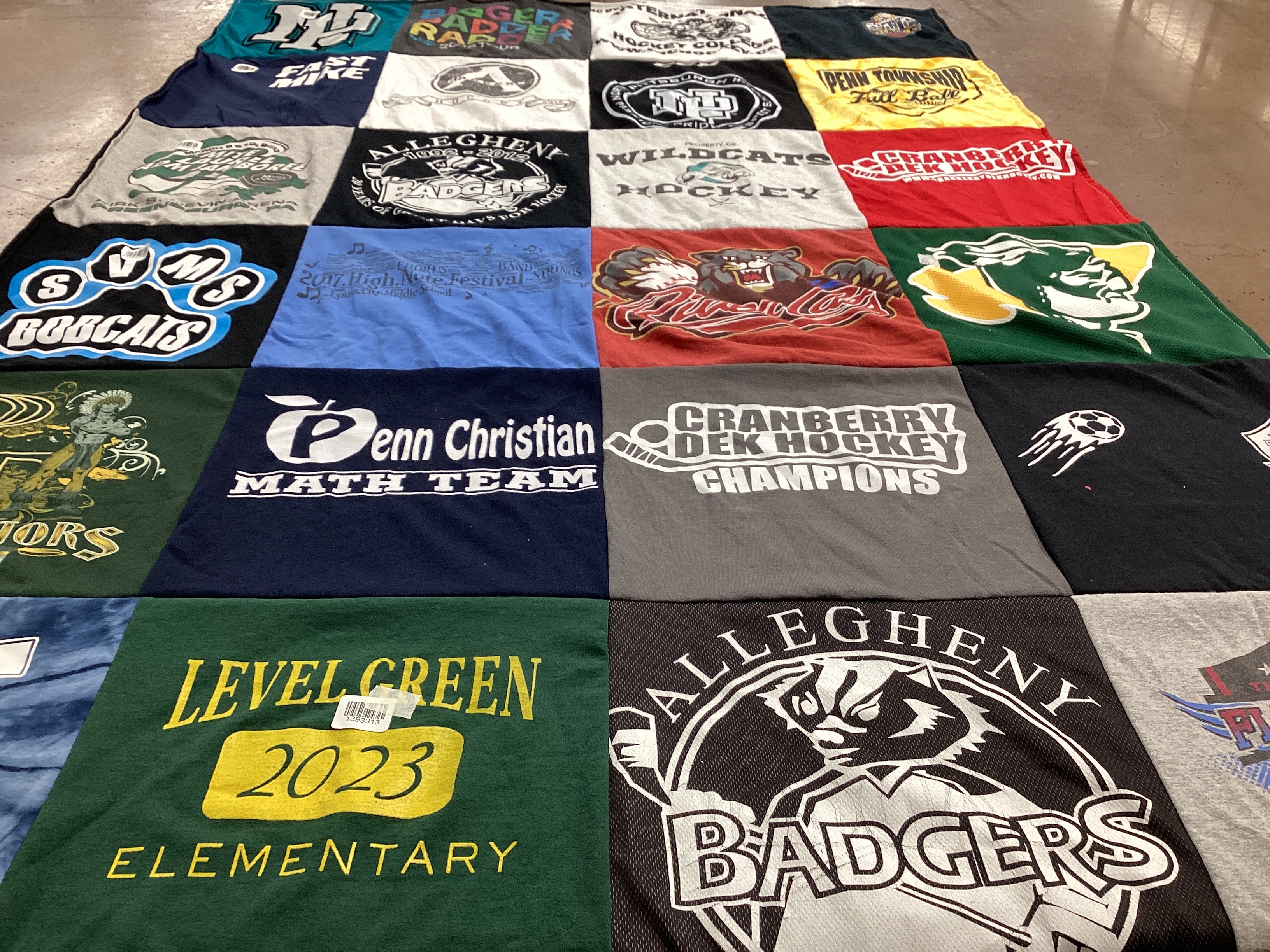 T-shirt quilt featuring allegheny badgers, cranberry dek hockey by MEGHAN from PA