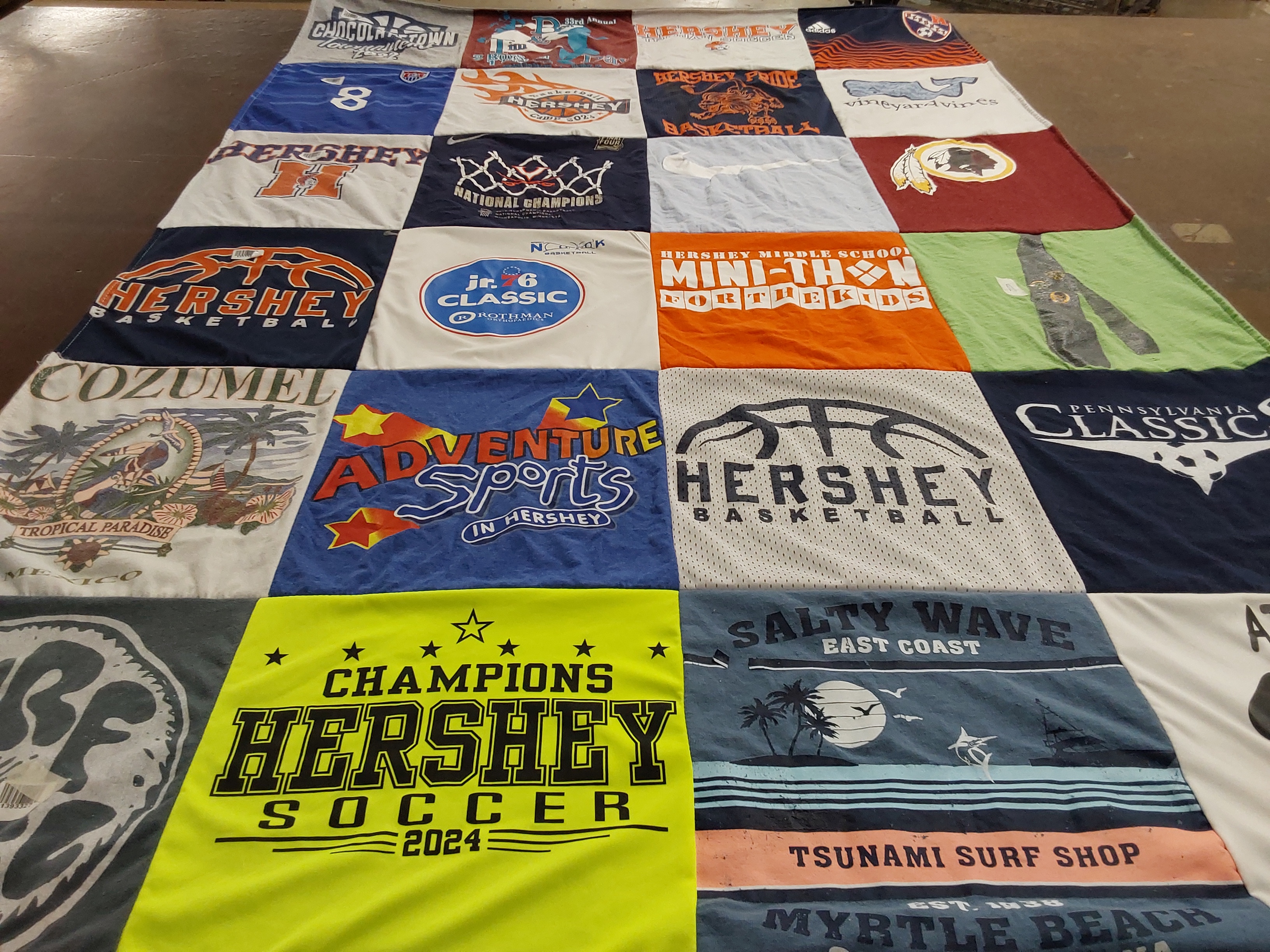 T-shirt quilt featuring hershey basketball by Shannon from PA