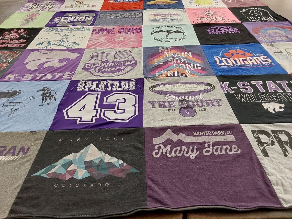 T-shirt quilt featuring kansas state wildcats, spartans football by Amanda from CO