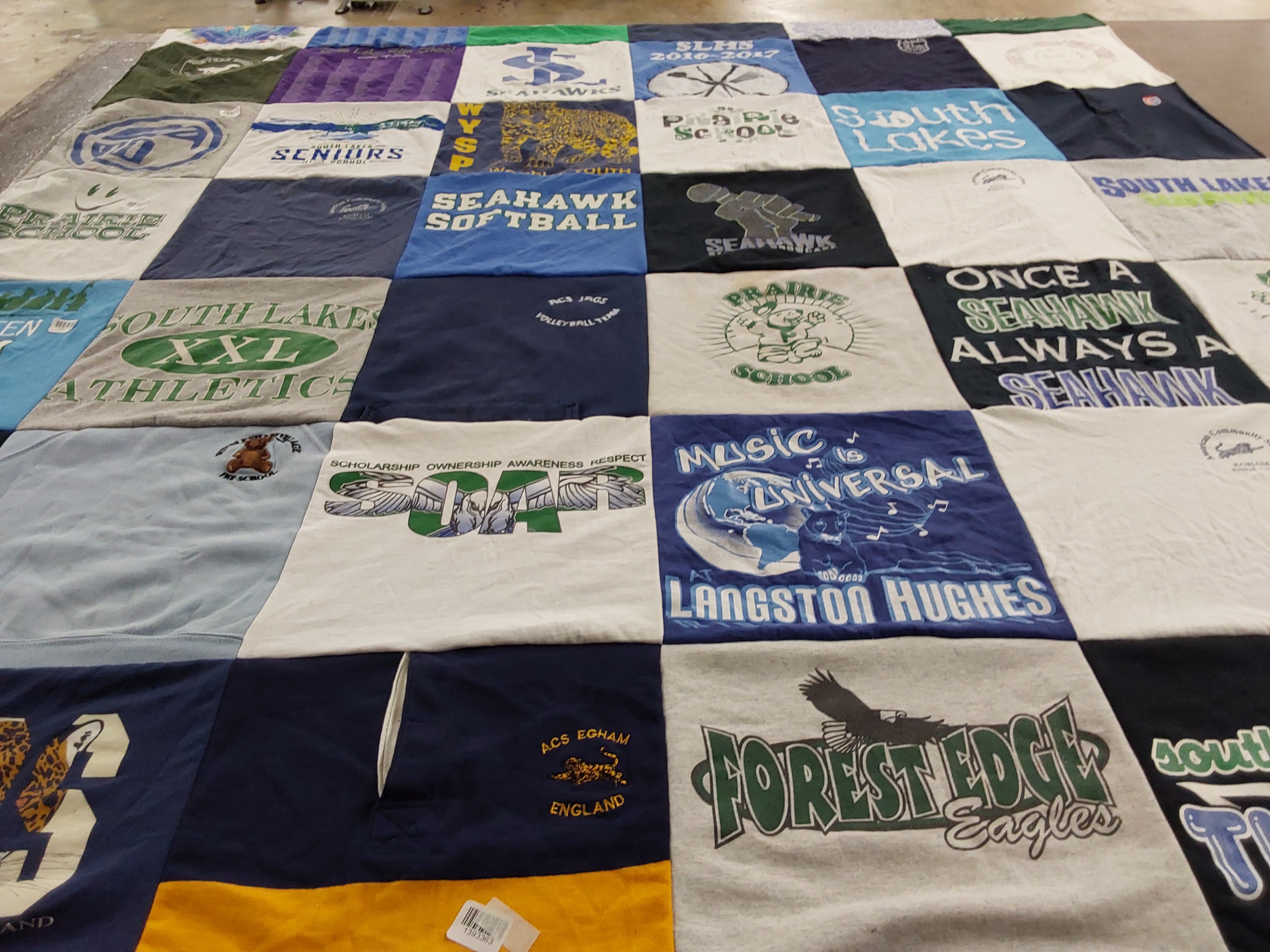 T-shirt quilt featuring seahawks, eagles by KC from VA
