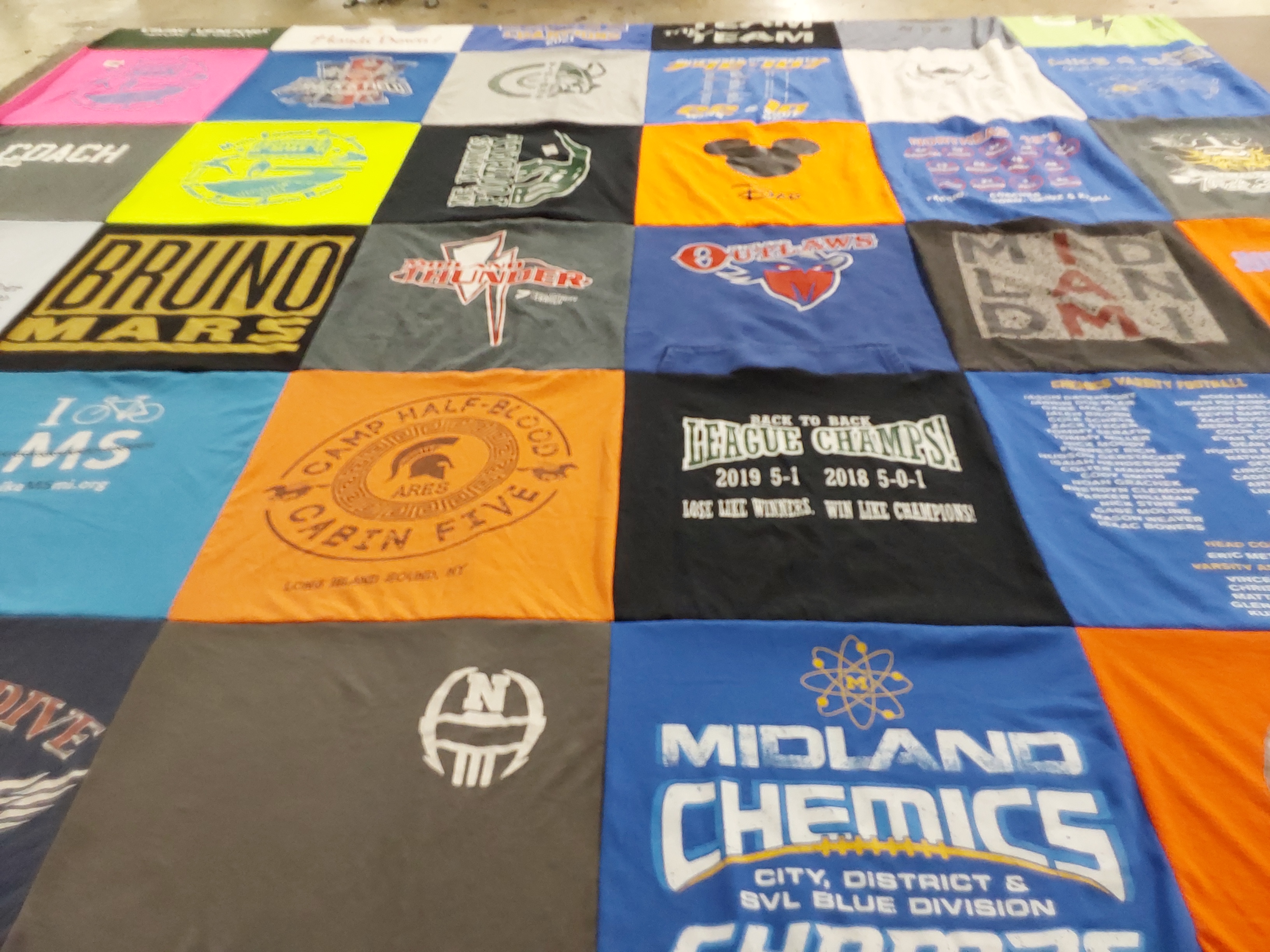 T-shirt quilt featuring midland chemics, outlaws by Sarah from MI
