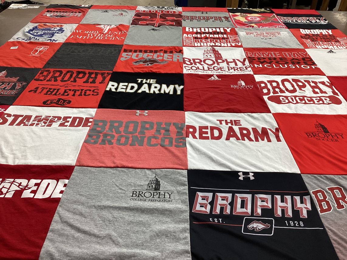 T-shirt quilt featuring brophy broncos by linda from AZ