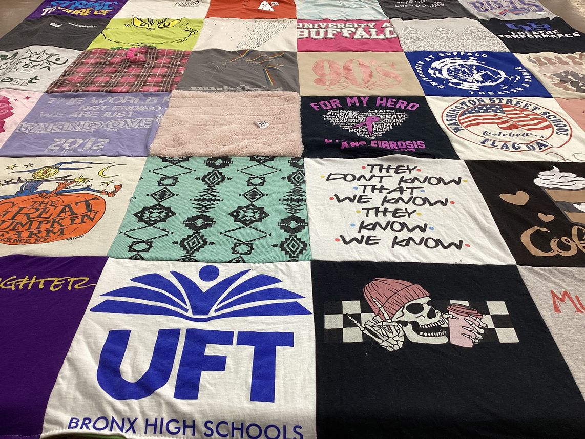 T-shirt quilt from university of buffalo, washington street school by Mary  from NY