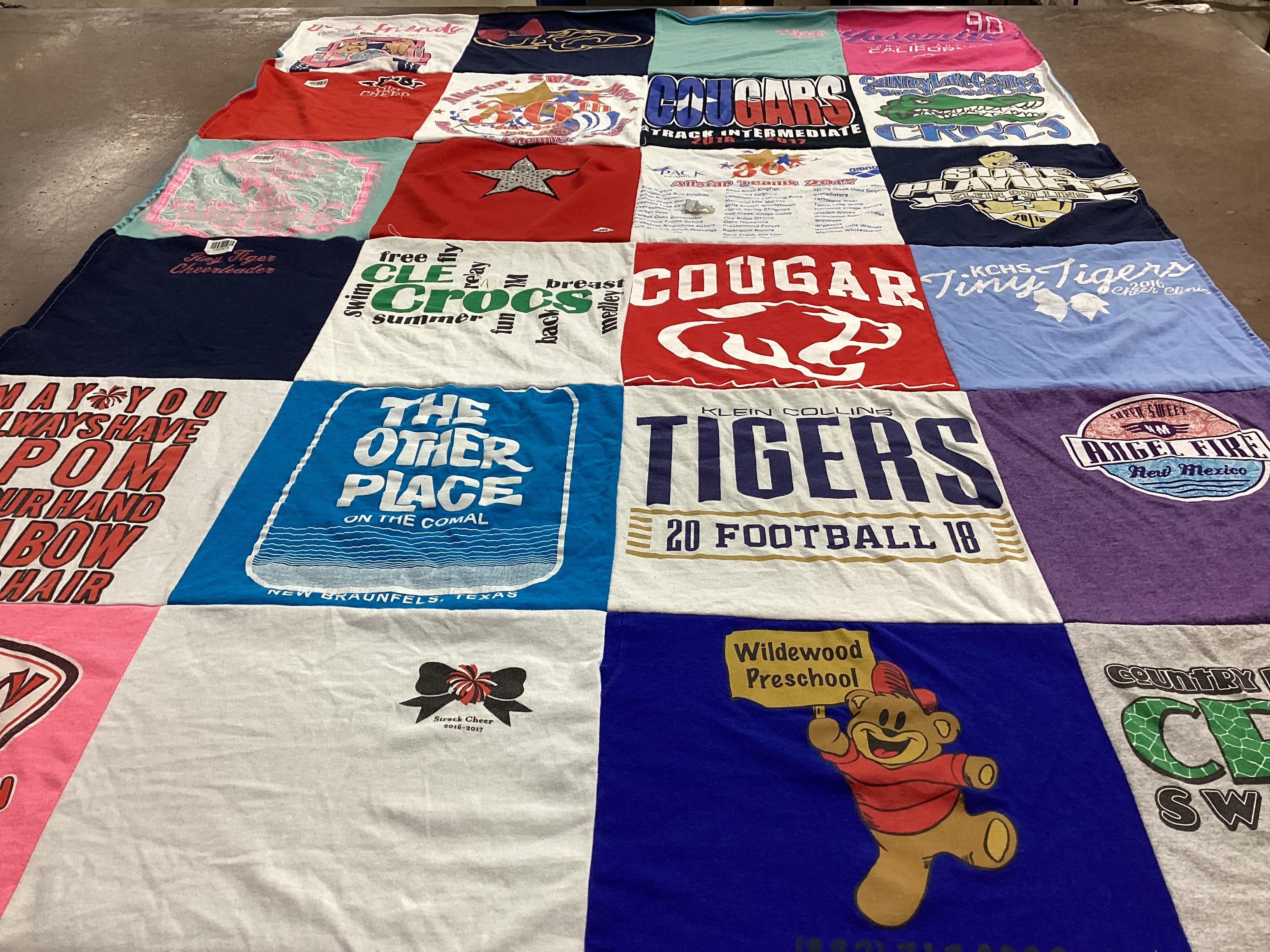 T-shirt quilt featuring klein collins tigers by Julie from VA