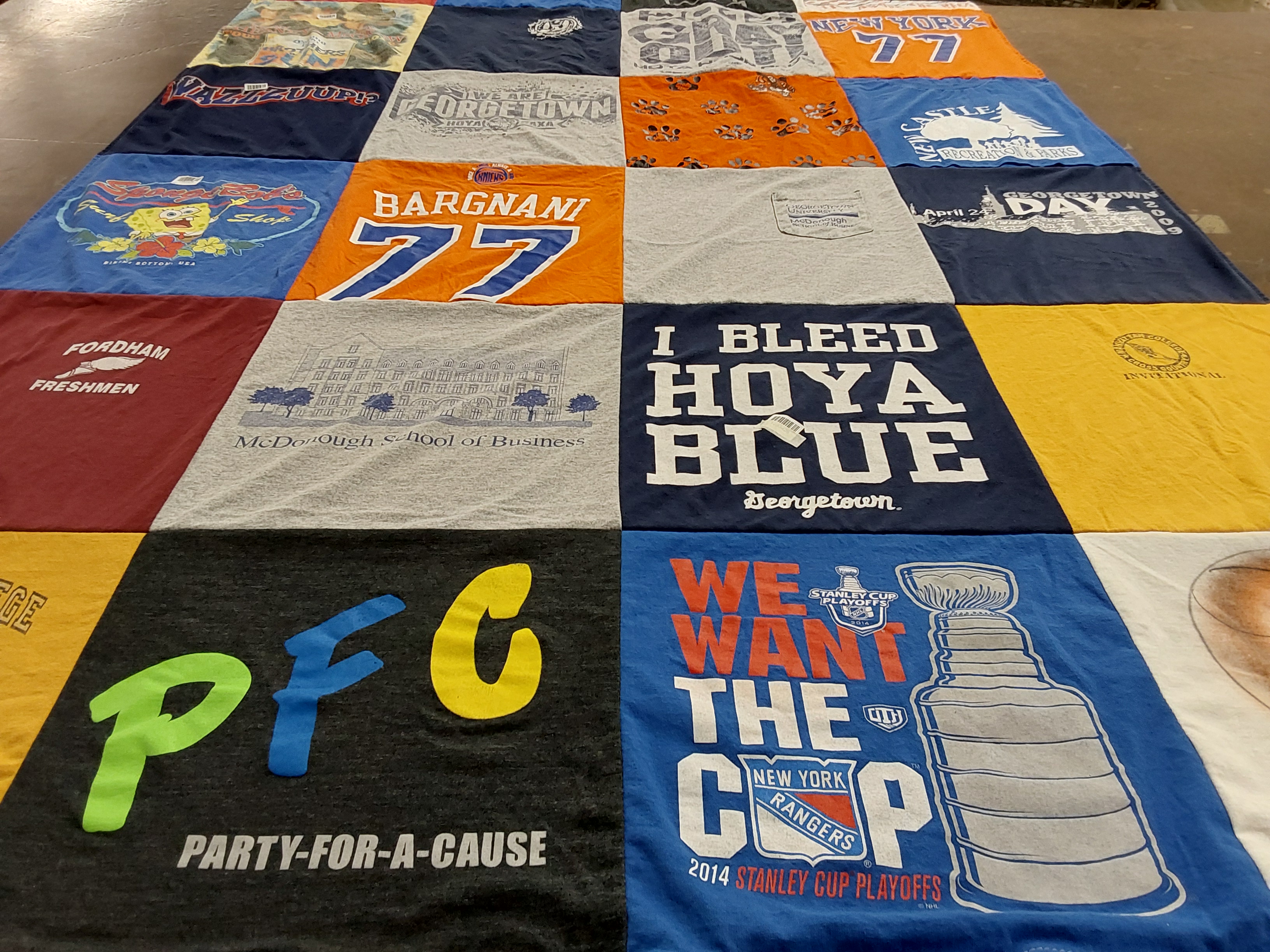 T-shirt quilt featuring new york rangers by Eileen from NY