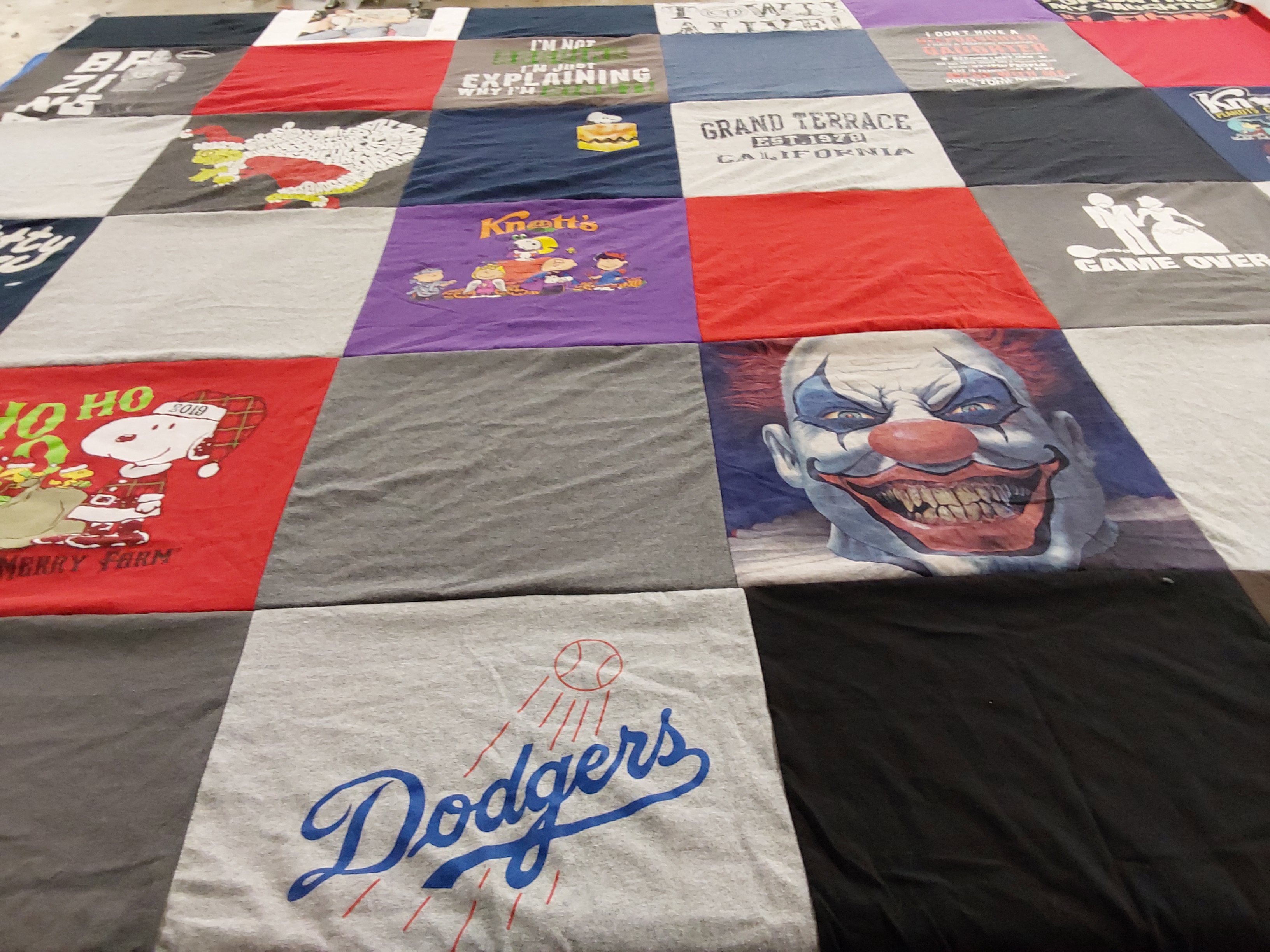 T-shirt quilt featuring los angeles dodgers by Teri from CA
