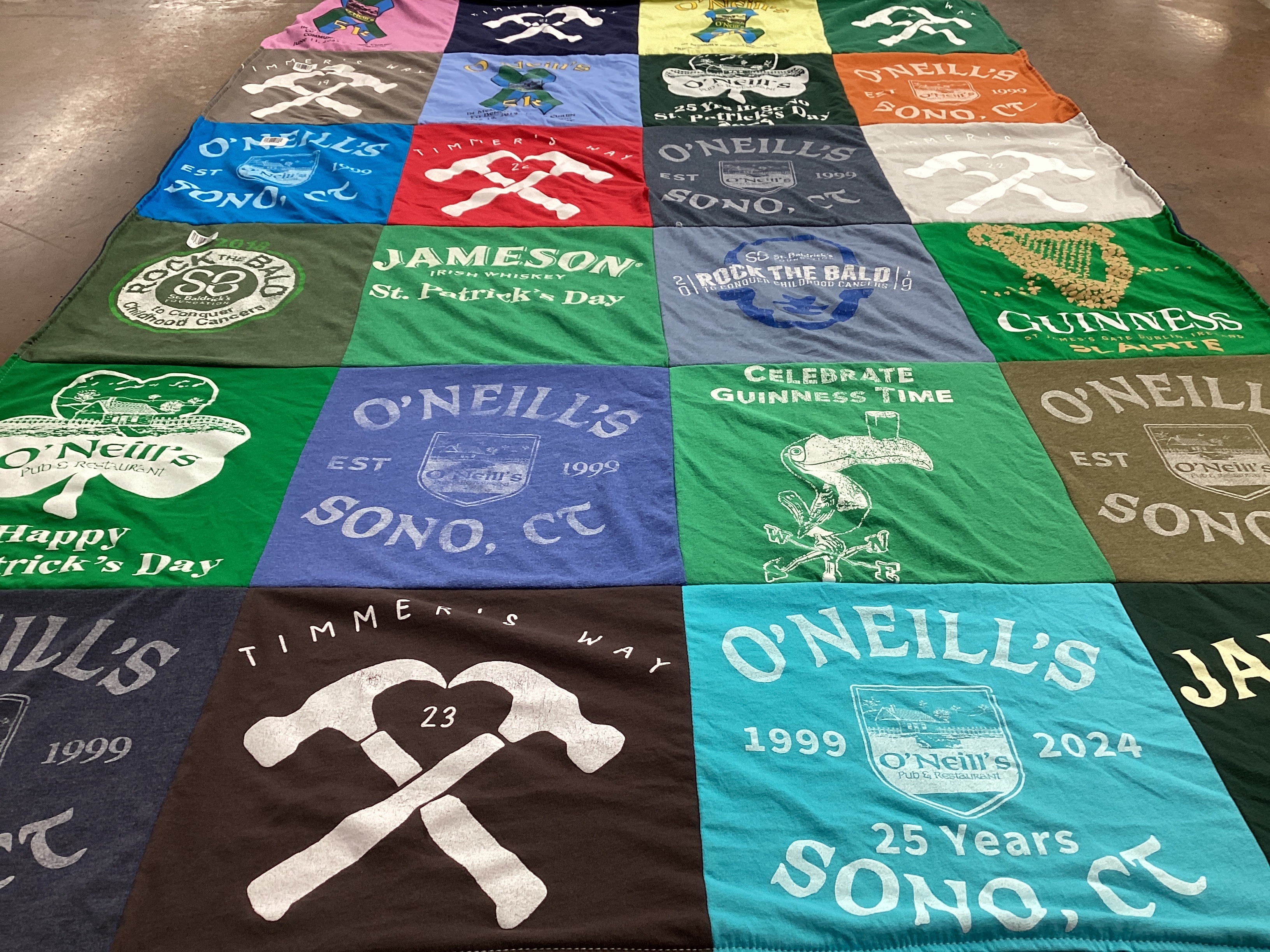 T-shirt quilt with st. patrick's day, guinness themes by coleen from CT