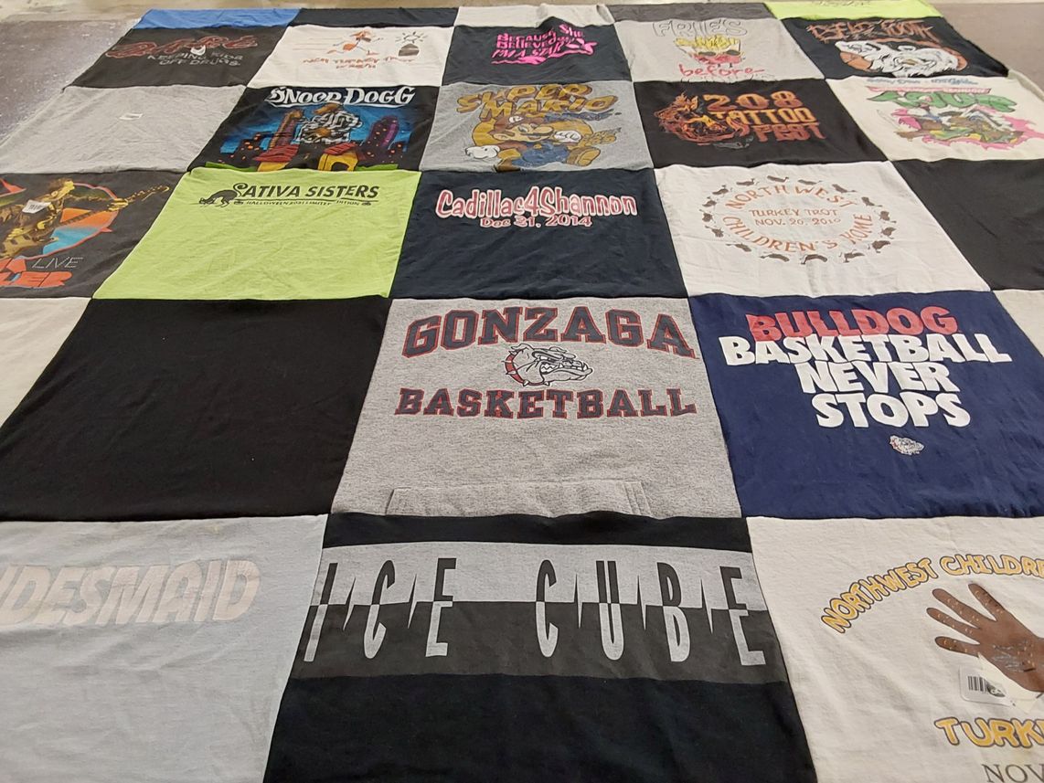 T-shirt quilt featuring gonzaga basketball by Breanna from WA
