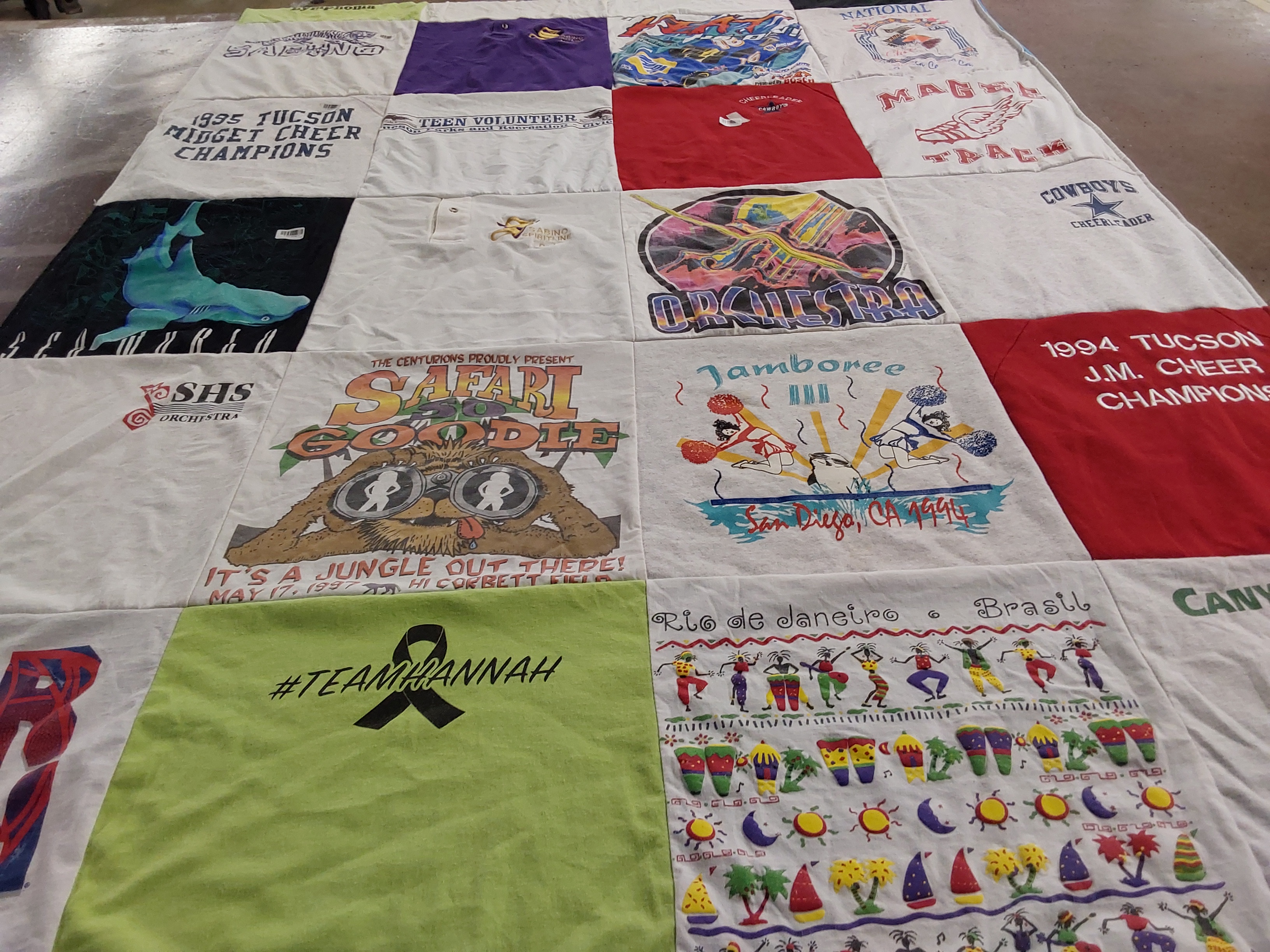 T-shirt quilt featuring tucson midget cheer, tucson jm cheer by Lori from AZ