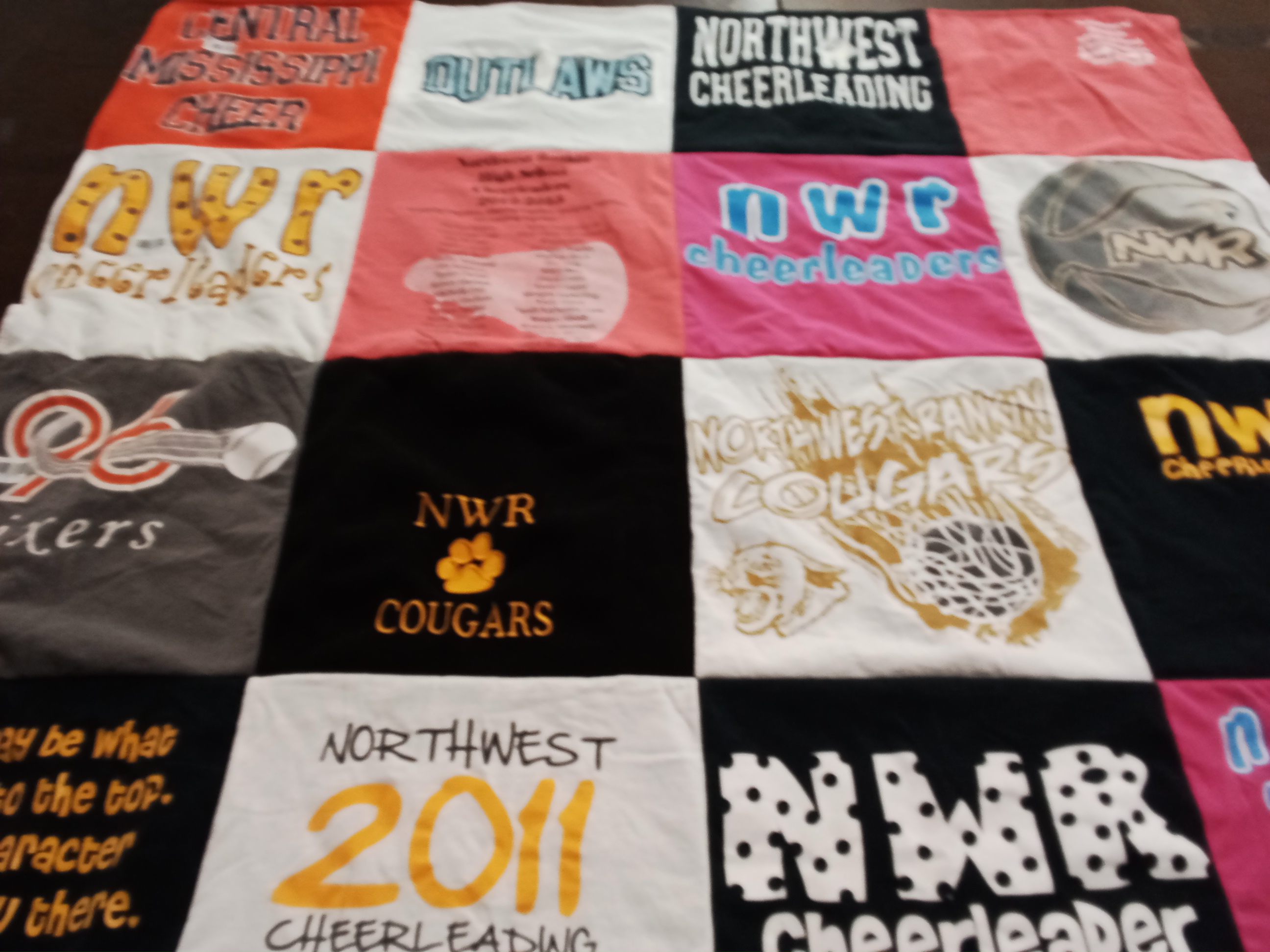 T-shirt quilt featuring northwest high school cougars by Jia from MS