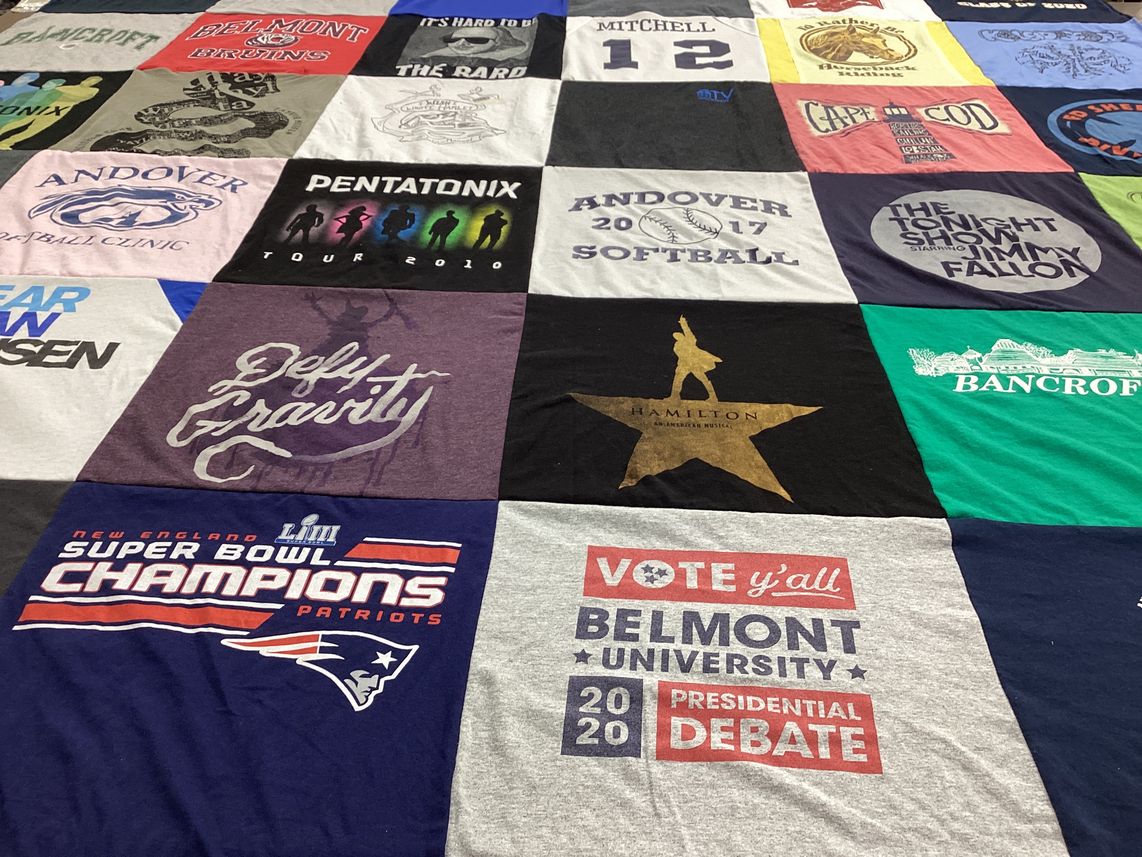 T-shirt quilt featuring new england patriots by Rachel from TN