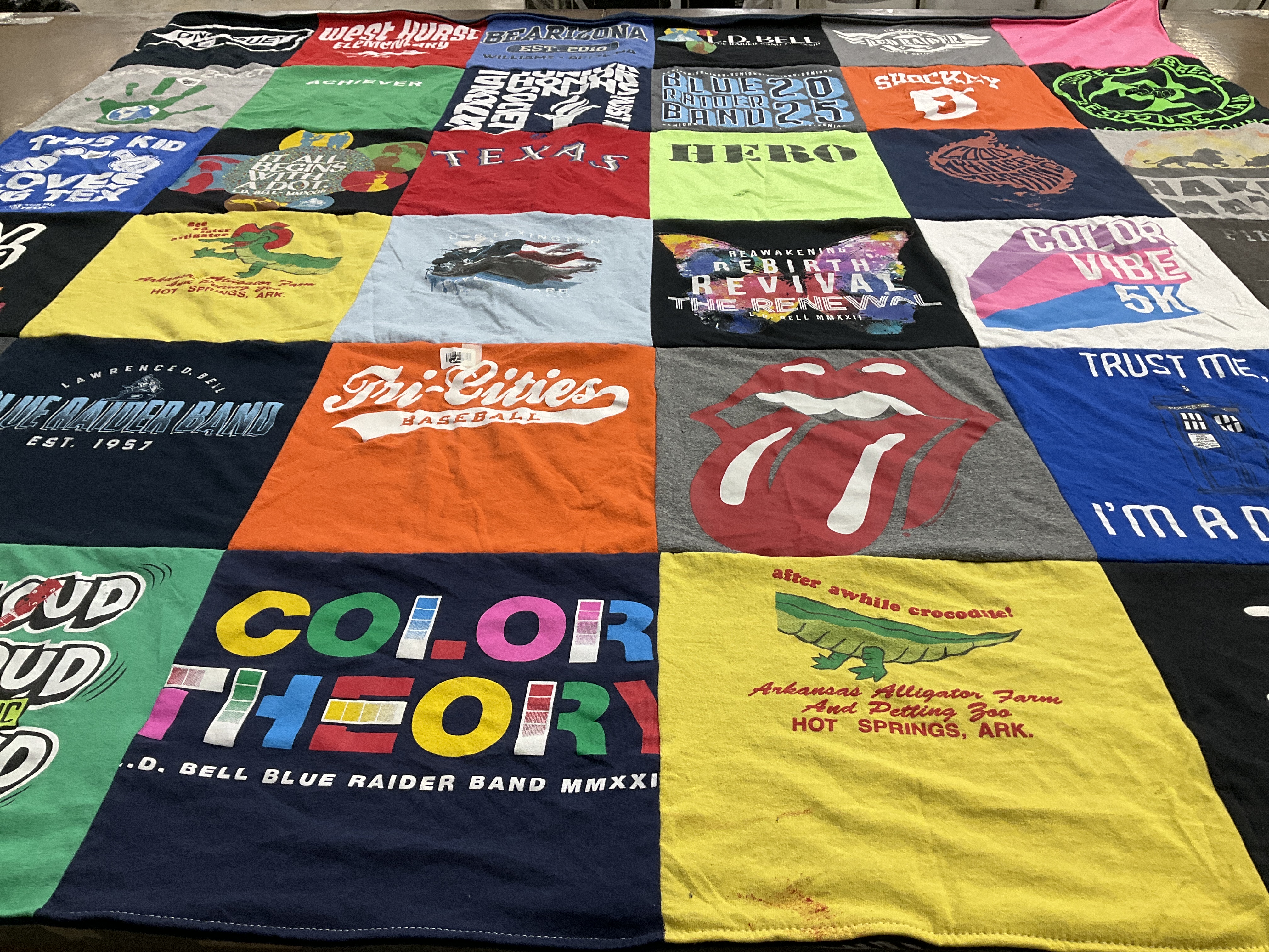T-shirt quilt featuring tri-cities baseball team by Elizabeth from TX