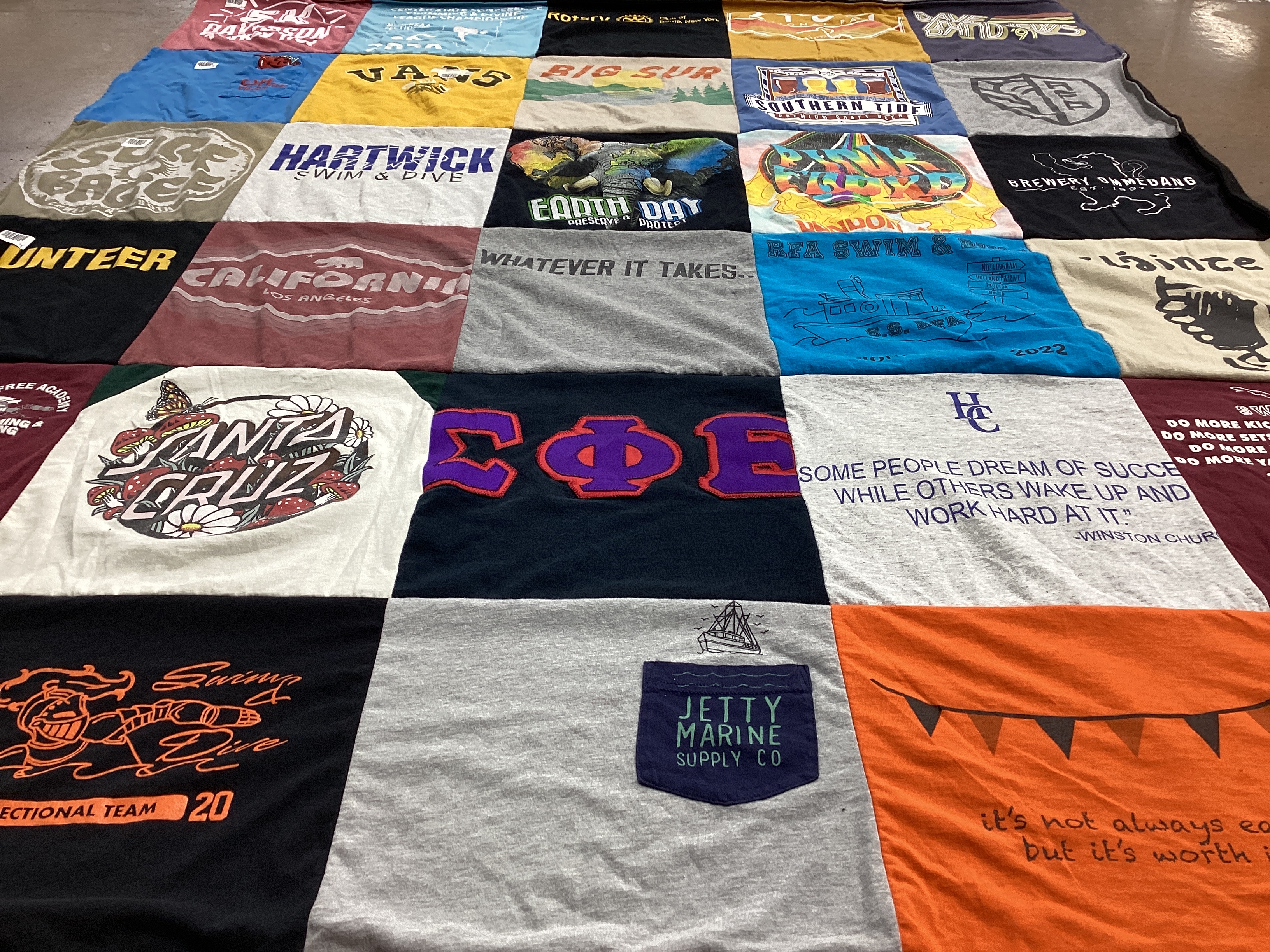 T-shirt quilt featuring hartwick swim and dive by Andrea from NY