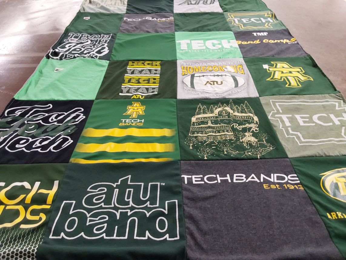T-shirt quilt from arkansas tech university by Melissa from AR