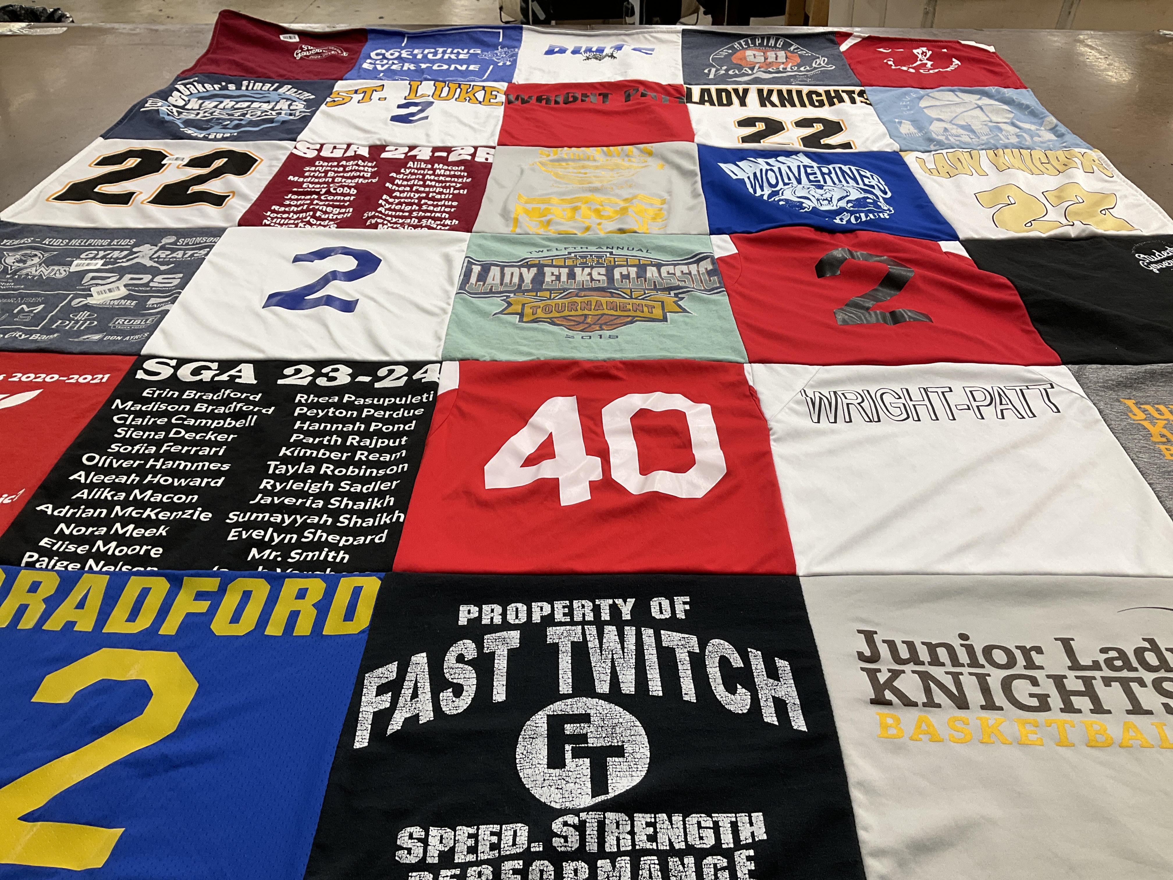 T-shirt quilt featuring lady knights basketball, wolverines basketball by Aleshia from OH