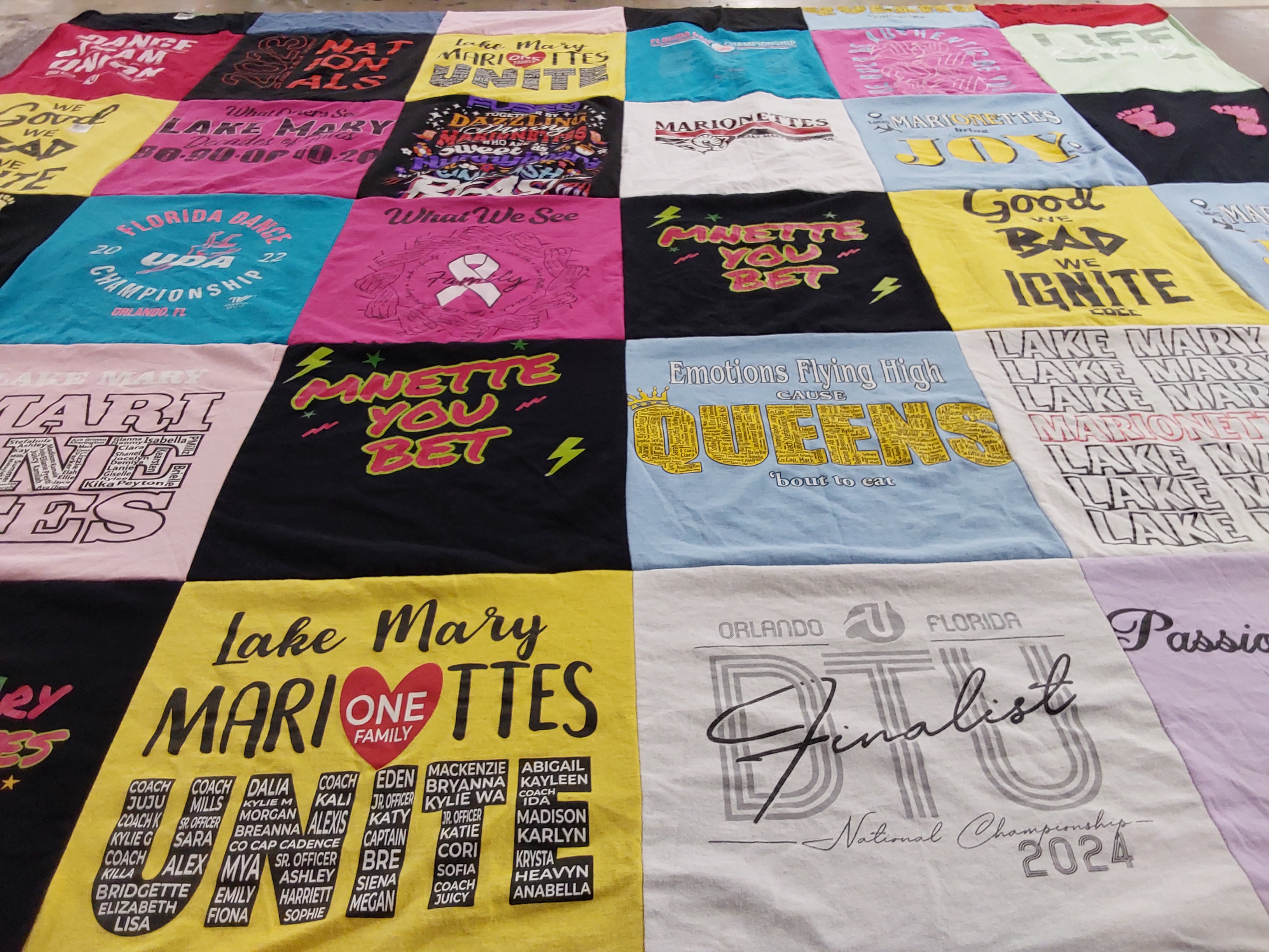 T-shirt quilt featuring lake mary marionettes by Kimberly from FL