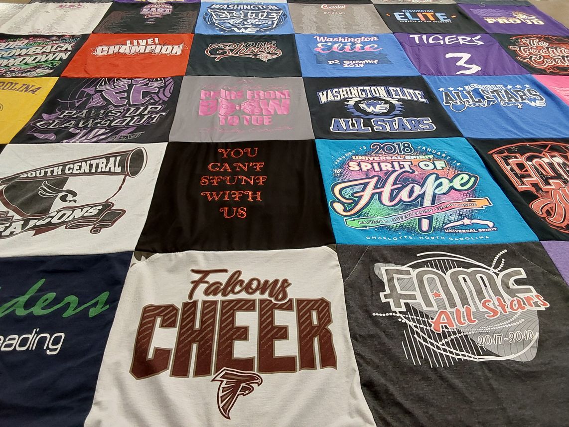 T-shirt quilt featuring south central falcons, washington elite all stars by Monica from NC
