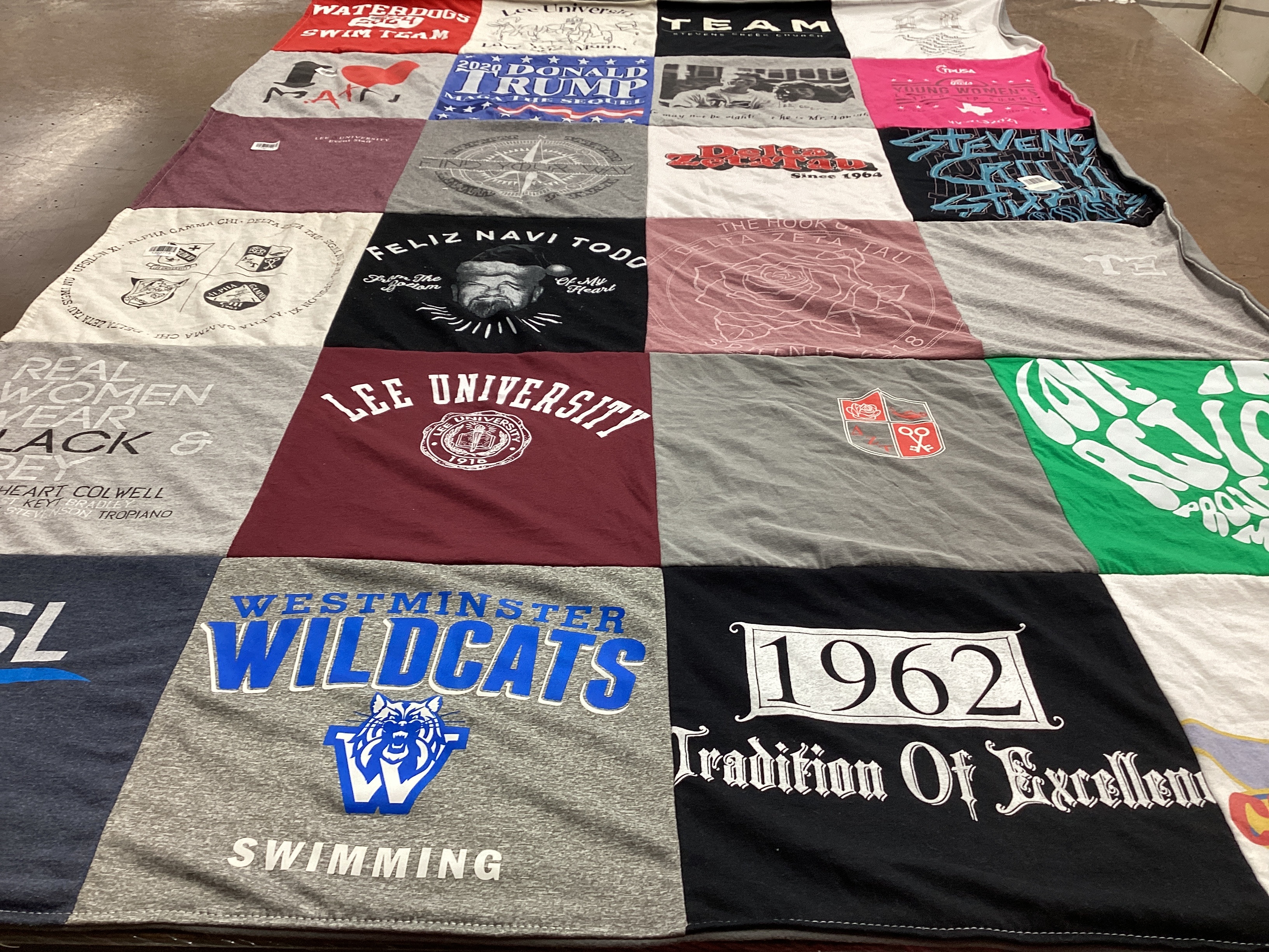 T-shirt quilt featuring westminster wildcats swim team by Elizabeth from SC