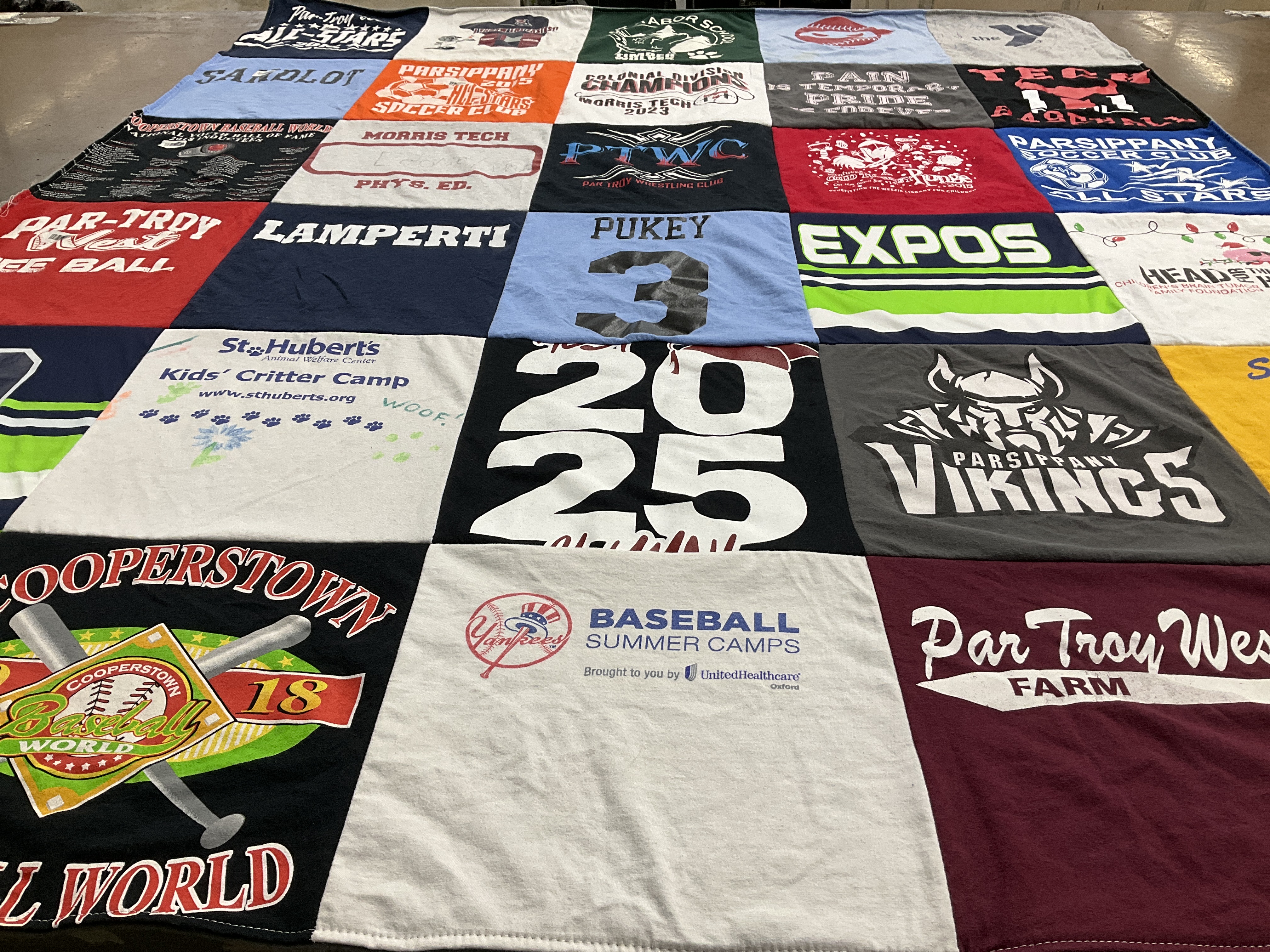 T-shirt quilt featuring parsippany vikings by Amy from NJ