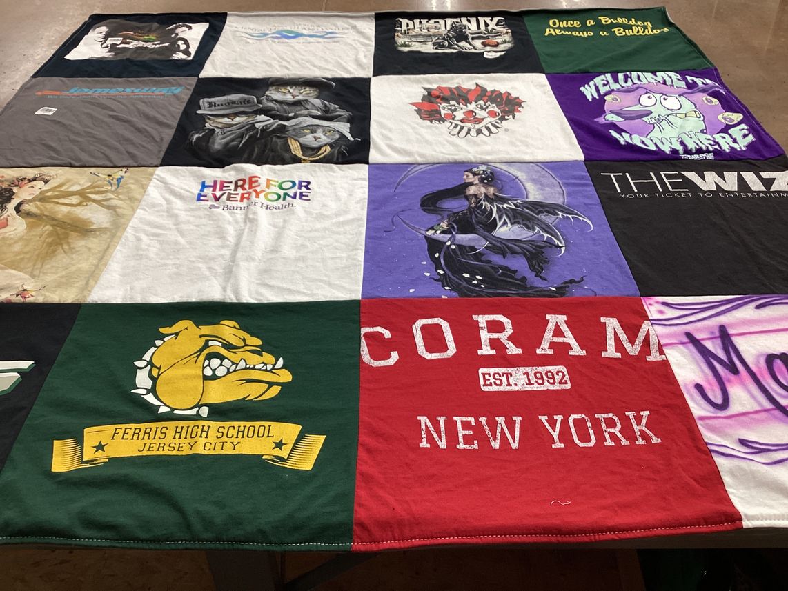 T-shirt quilt from ferris high school by Mayra from AZ