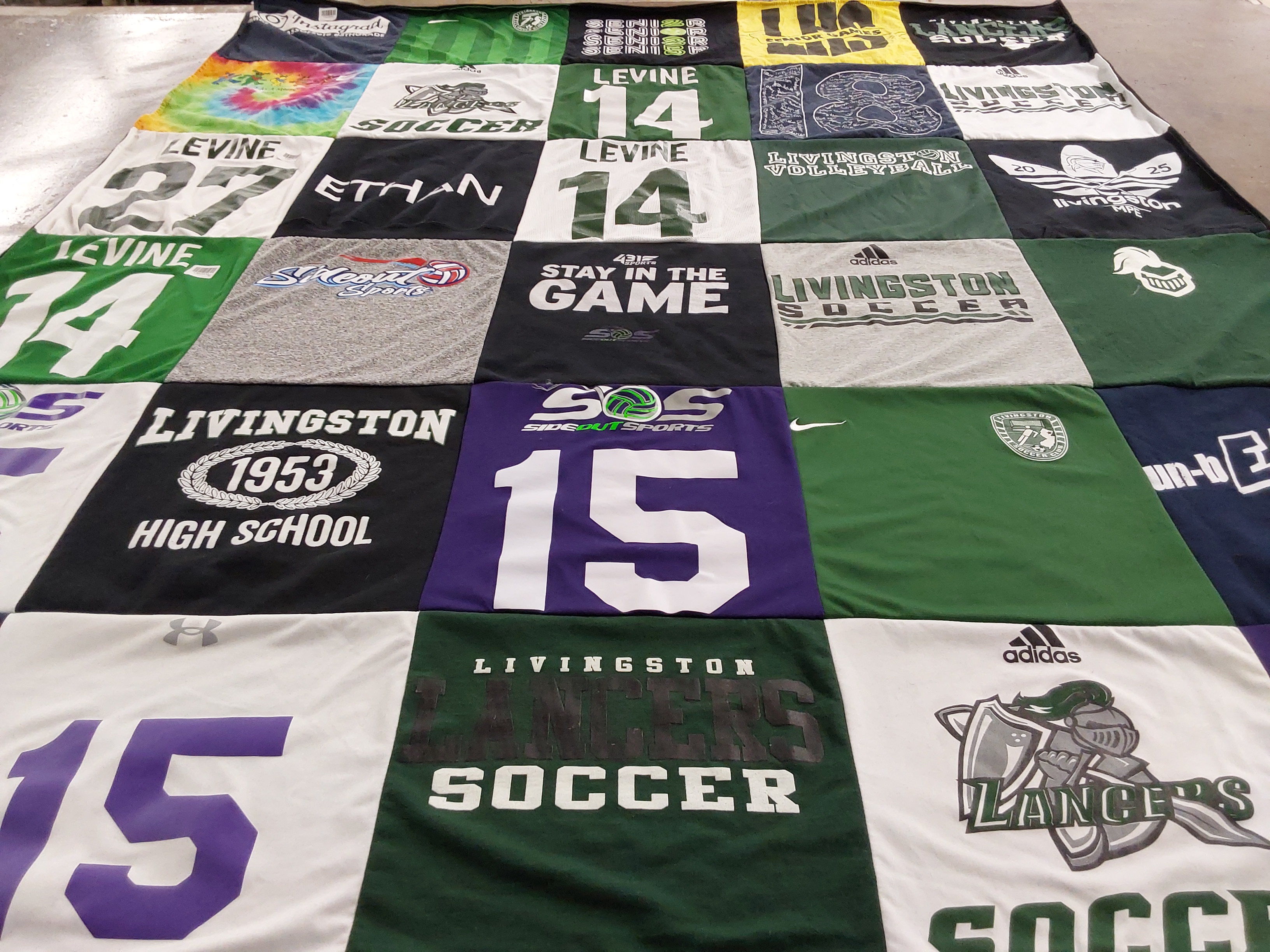 T-shirt quilt featuring livingston lancers soccer by Amy from NJ