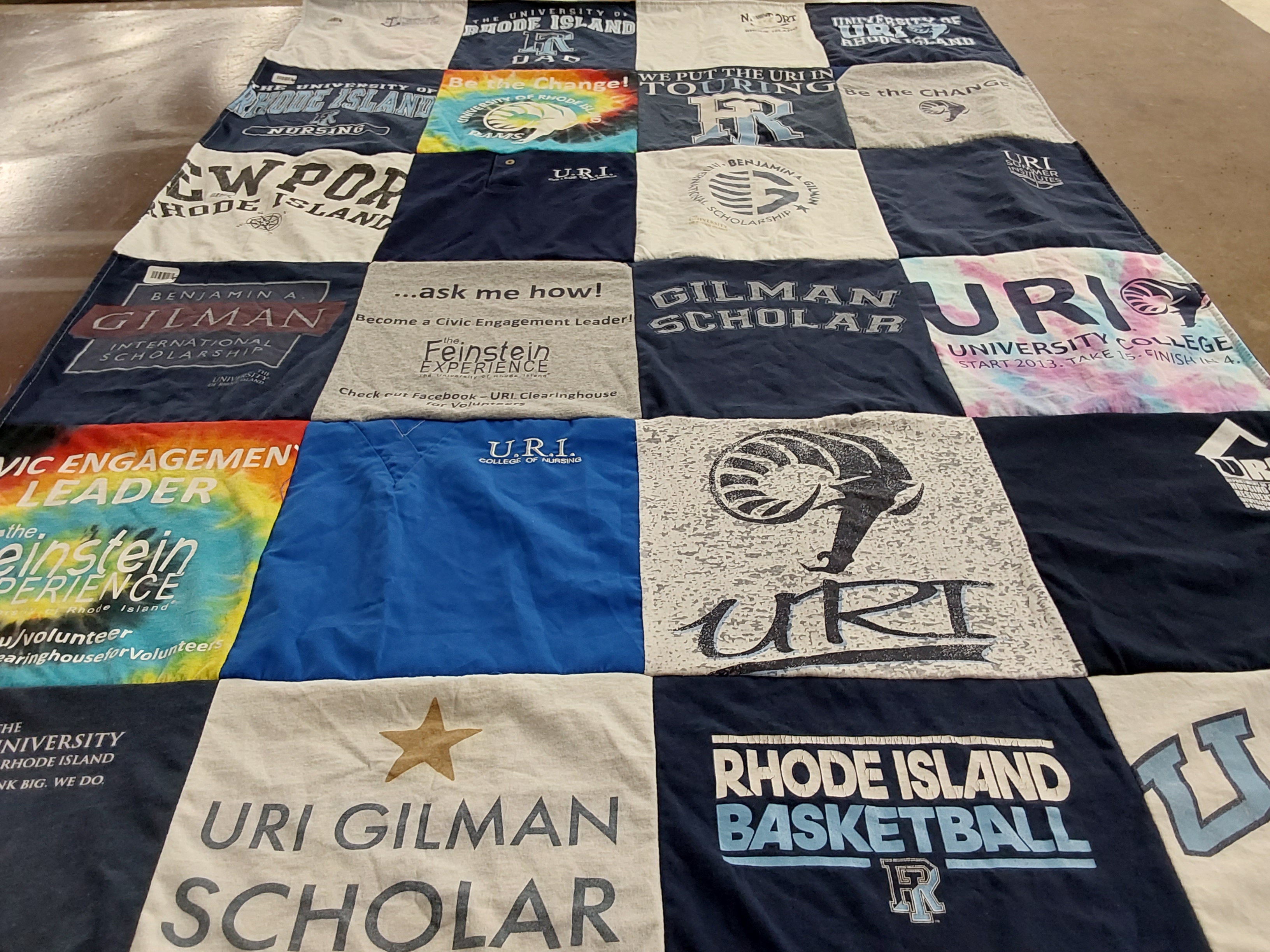 T-shirt quilt featuring rhode island basketball by Liana from GA
