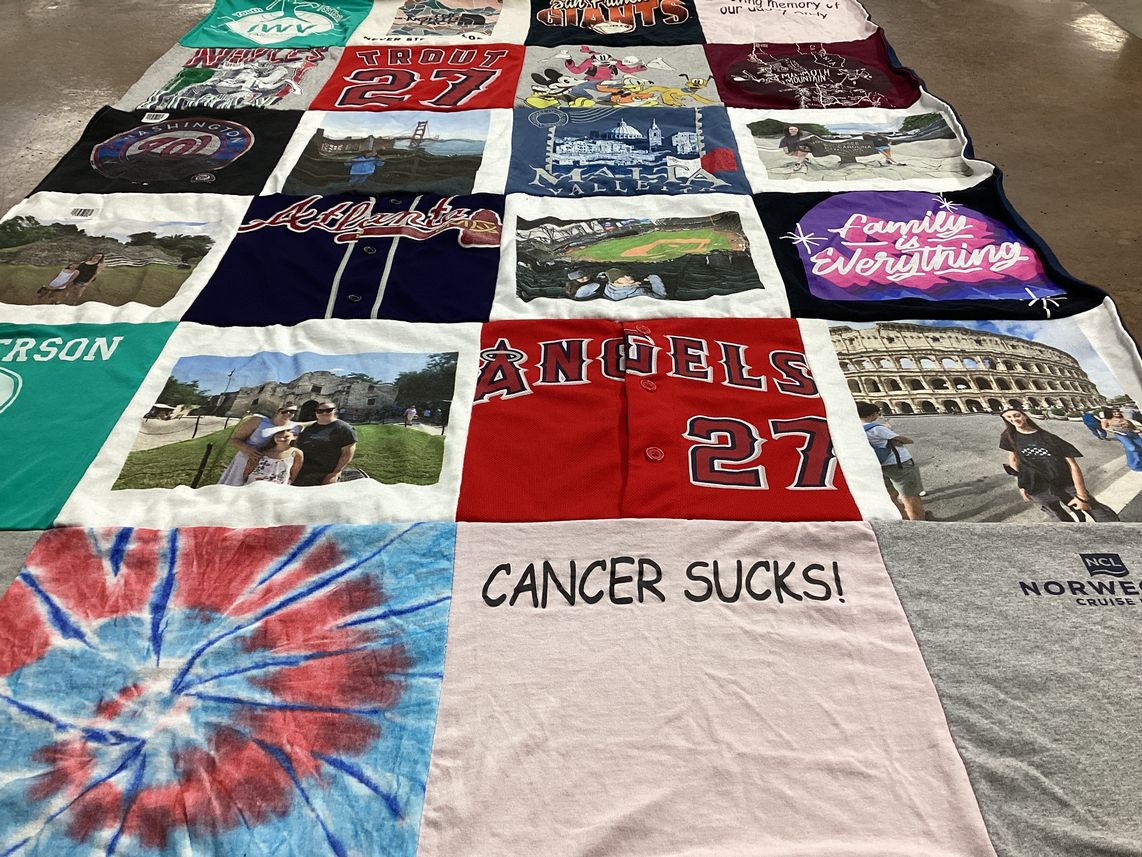 T-shirt quilt featuring los angeles angels by Cassandra from CA