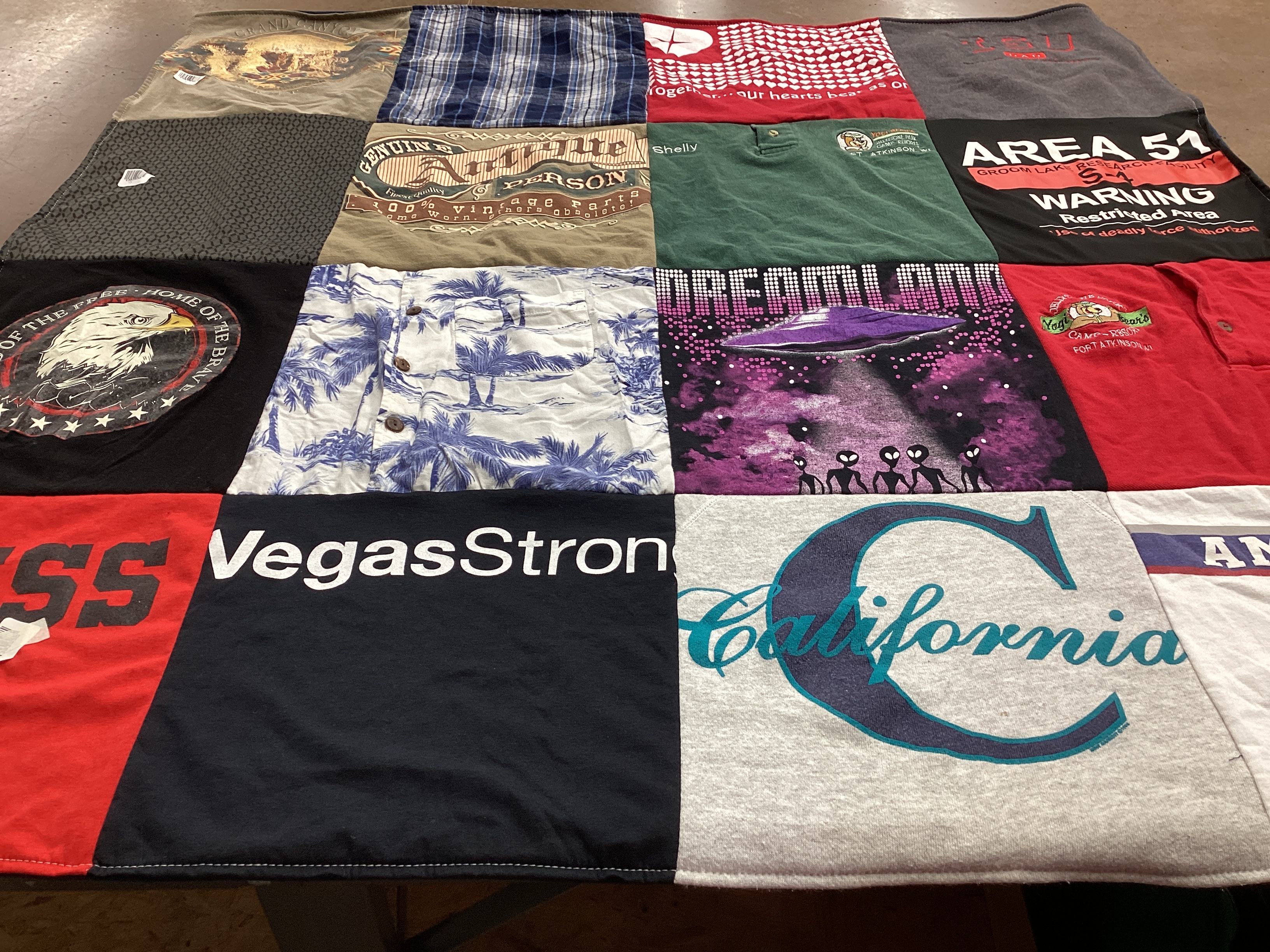 T-shirt quilt from trinity university by Andrea from IL